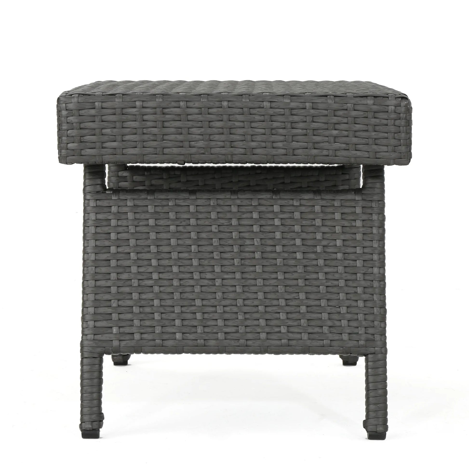 Outdoor Wicker Table with Rectangular Tabletop, Grey – view 5
