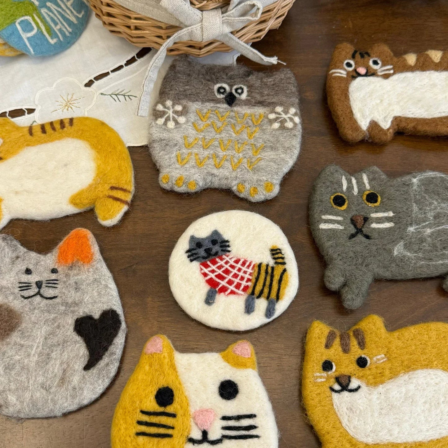 Handmade Animal Wool Felt Coaster Collection
