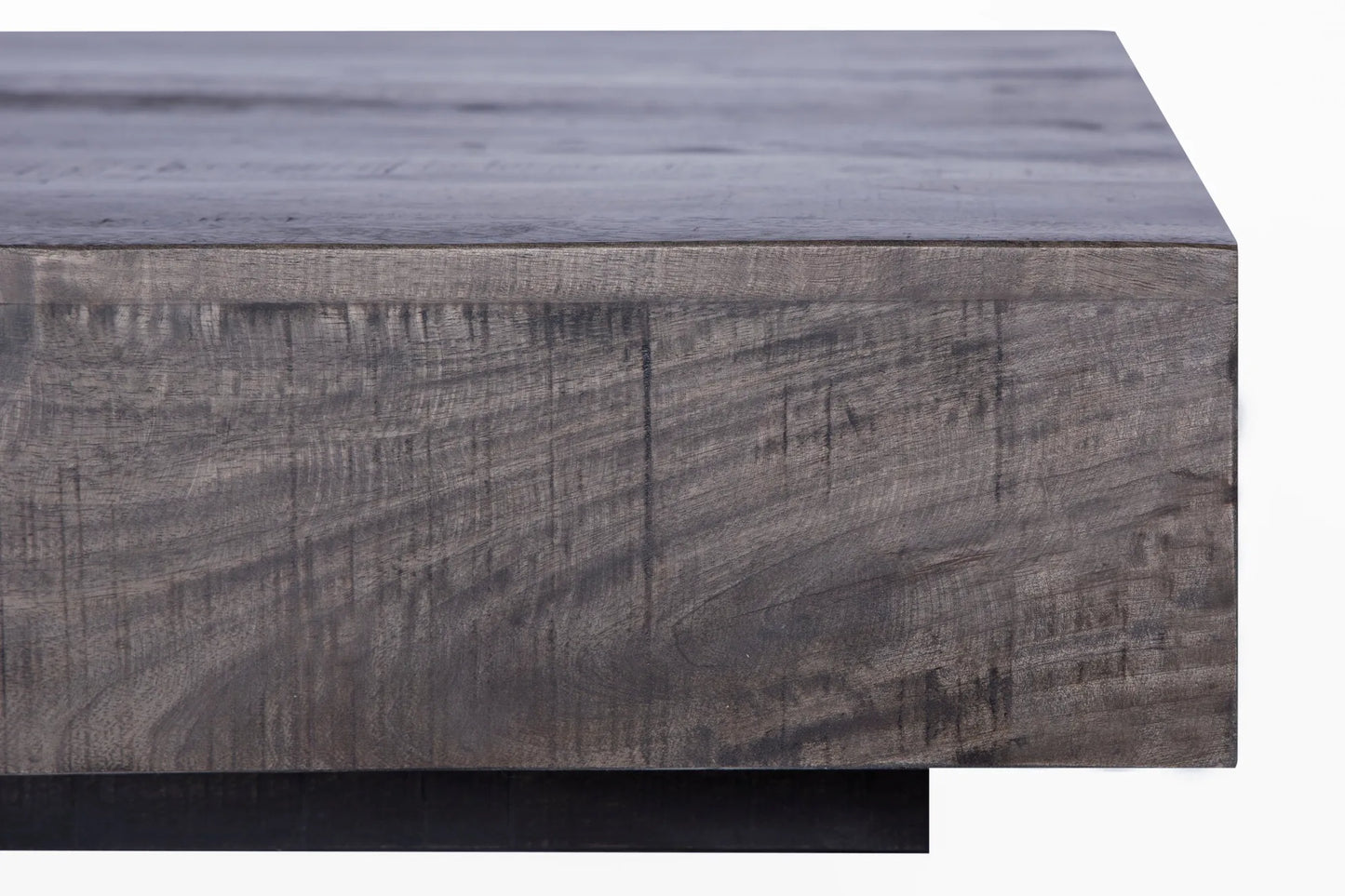 Charcoal Finish Solid Wood Low Profile Rough Coffee Table – view 5