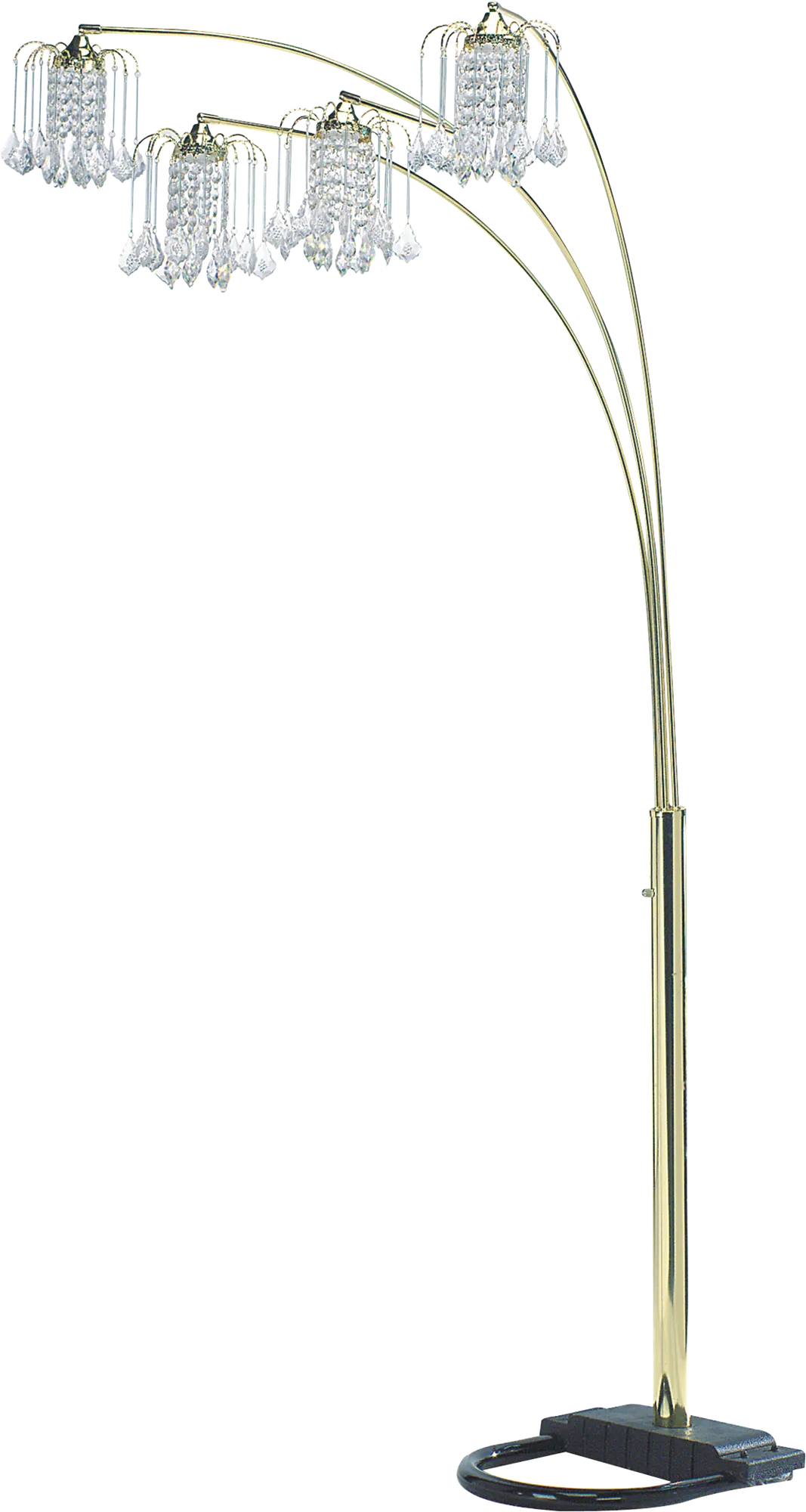 BLACK 4-HEAD CRYSTAL INSPIRED ARCH FLOOR LAMP – view 5