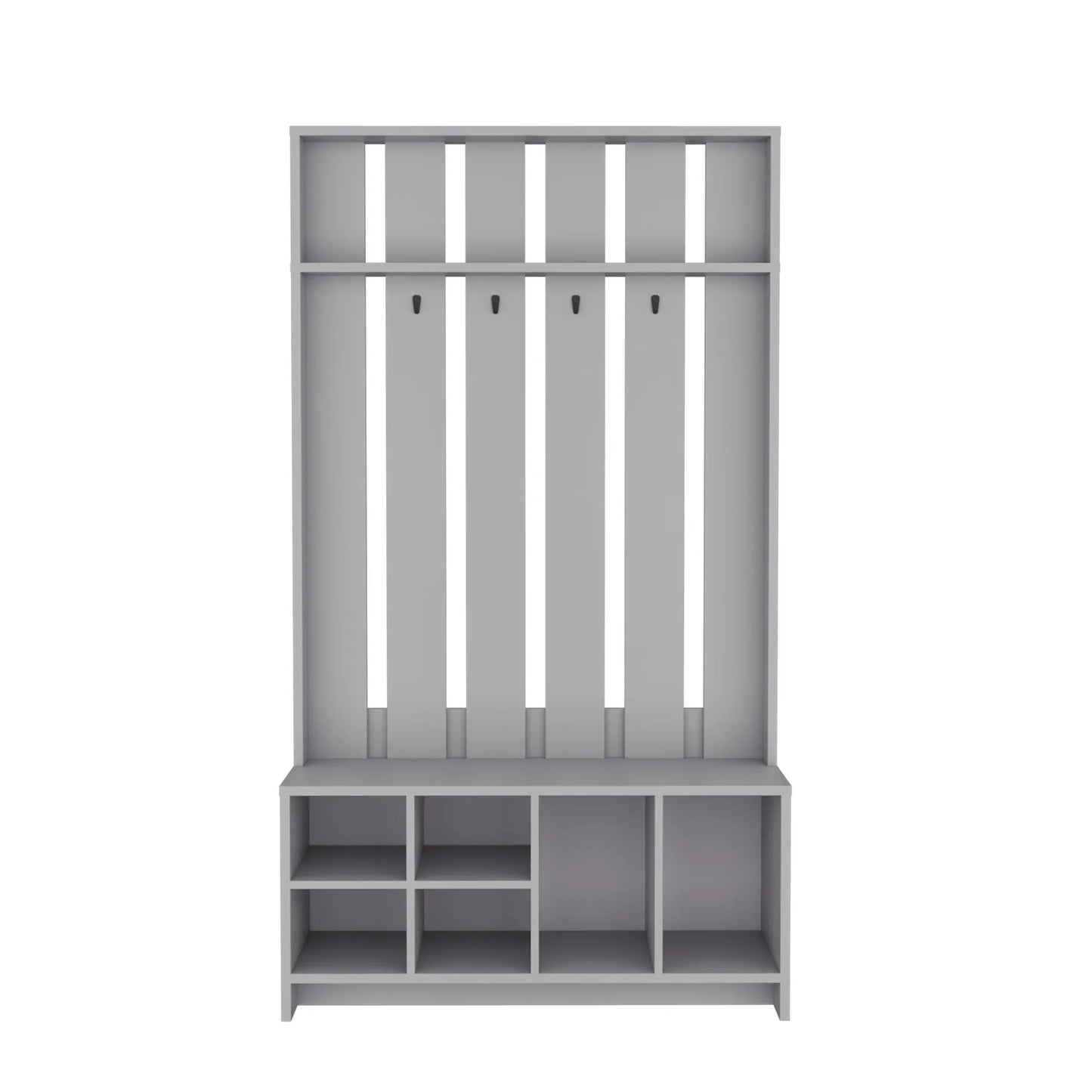Tulcan 38' Wide Hall Tree with Bench and Shoe Storage, Entryway Bench with Coat Rack – view 5