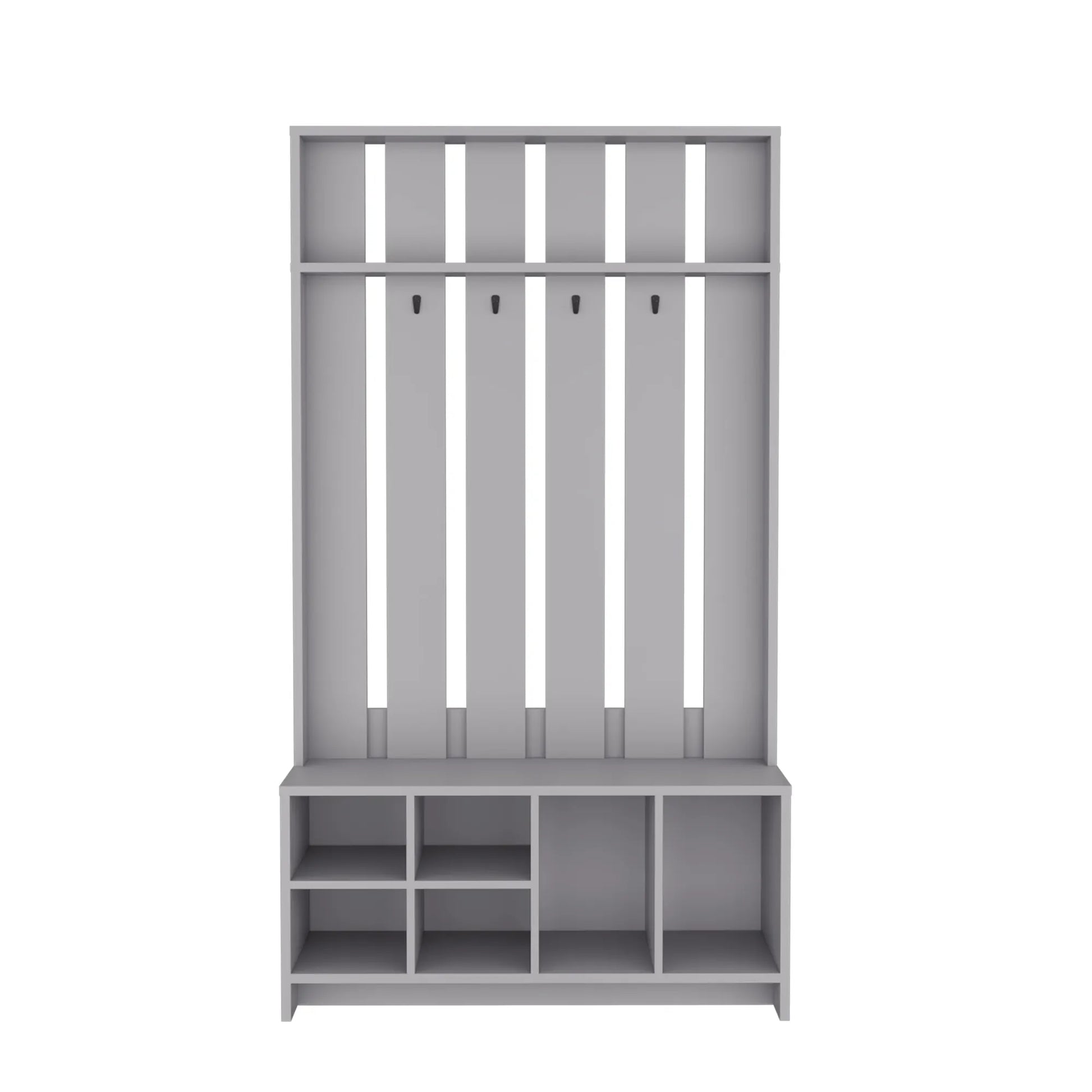 Tulcan 38' Wide Hall Tree with Bench and Shoe Storage, Entryway Bench with Coat Rack – view 5