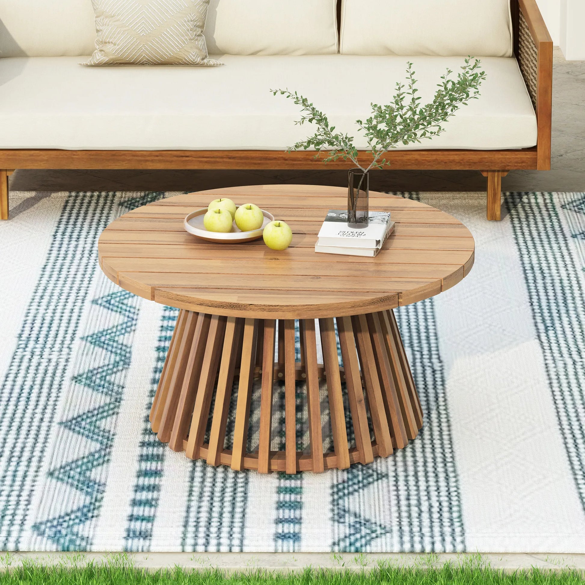 Acacia Wood Patio Coffee Table – view 5