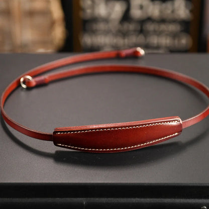 Red Brown vegetable-tanned cowhide camera shoulder strap
