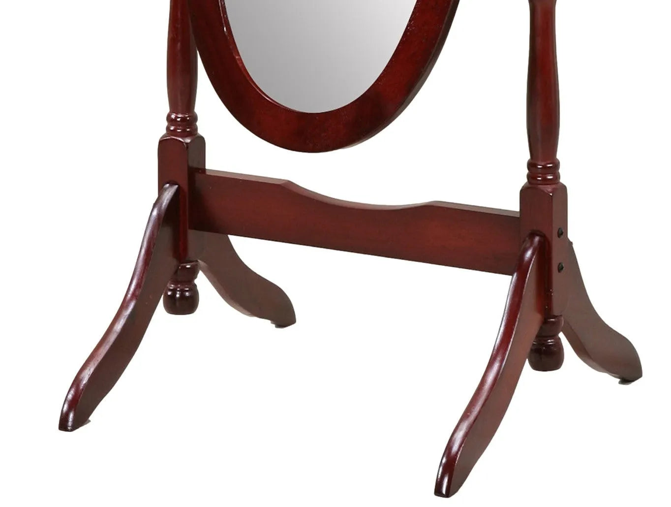 Traditional Queen Anna Style Wood Floor Cheval Mirror, Cherry Finish – view 5