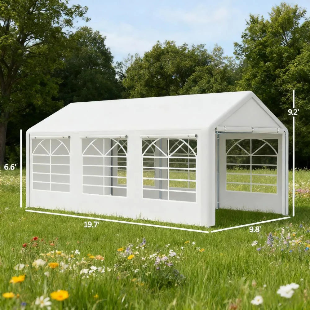 White Party Tent 10' x 20' Heavy Duty Party Tent Large Canopy Tent, Sun Shade Shelter for Parties, Wedding, Outdoor Events, BBQ – view 5