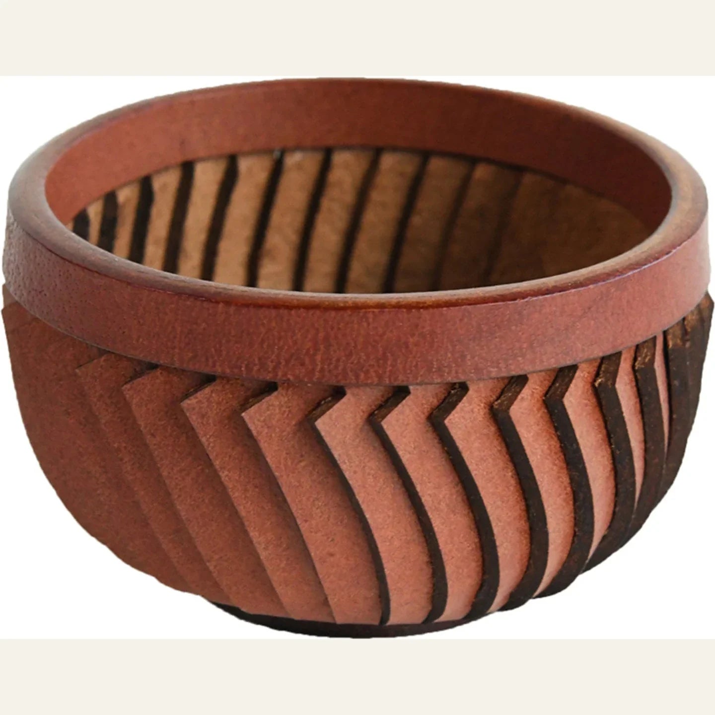 Top-grain cowhide storage bowl clean product view