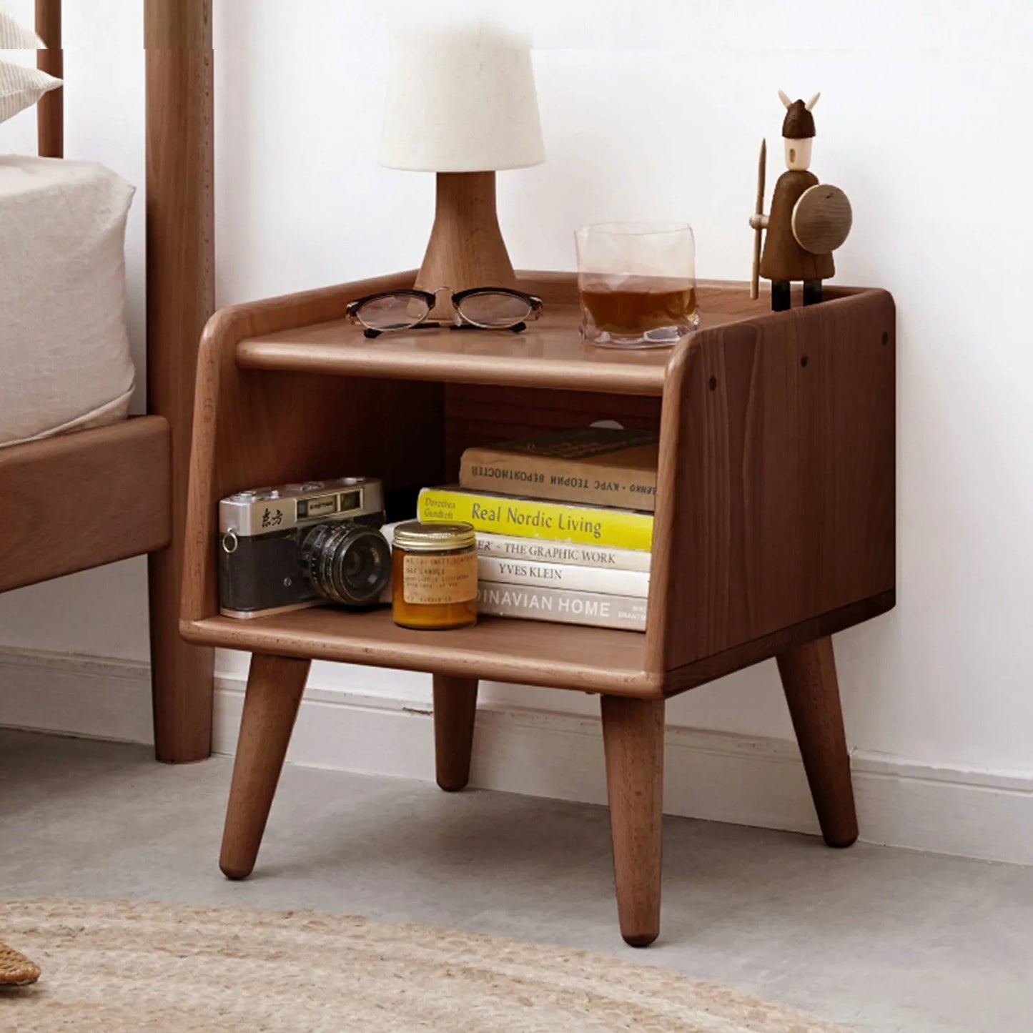 Pure Solid Wood Bedside Cabinet Modern Simple Nightstands European Beech Solid Beech Storage Cabinet Natural – view 5