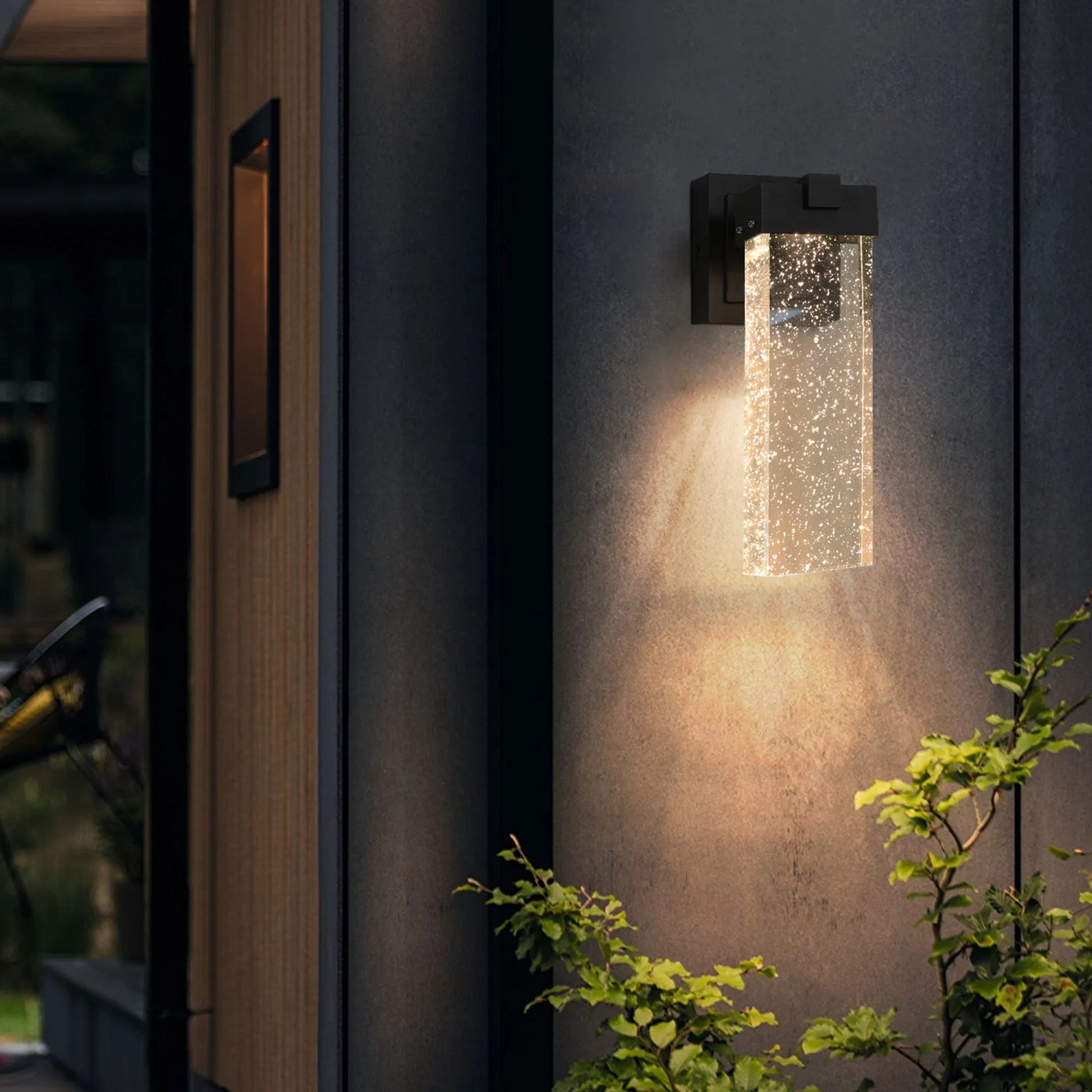 2-Pack Outdoor Wall Light Fixture, Weatherproof LED Wall Sconce with Bubble Crystal and Light Sensor - 12W Per Lamp – view 5