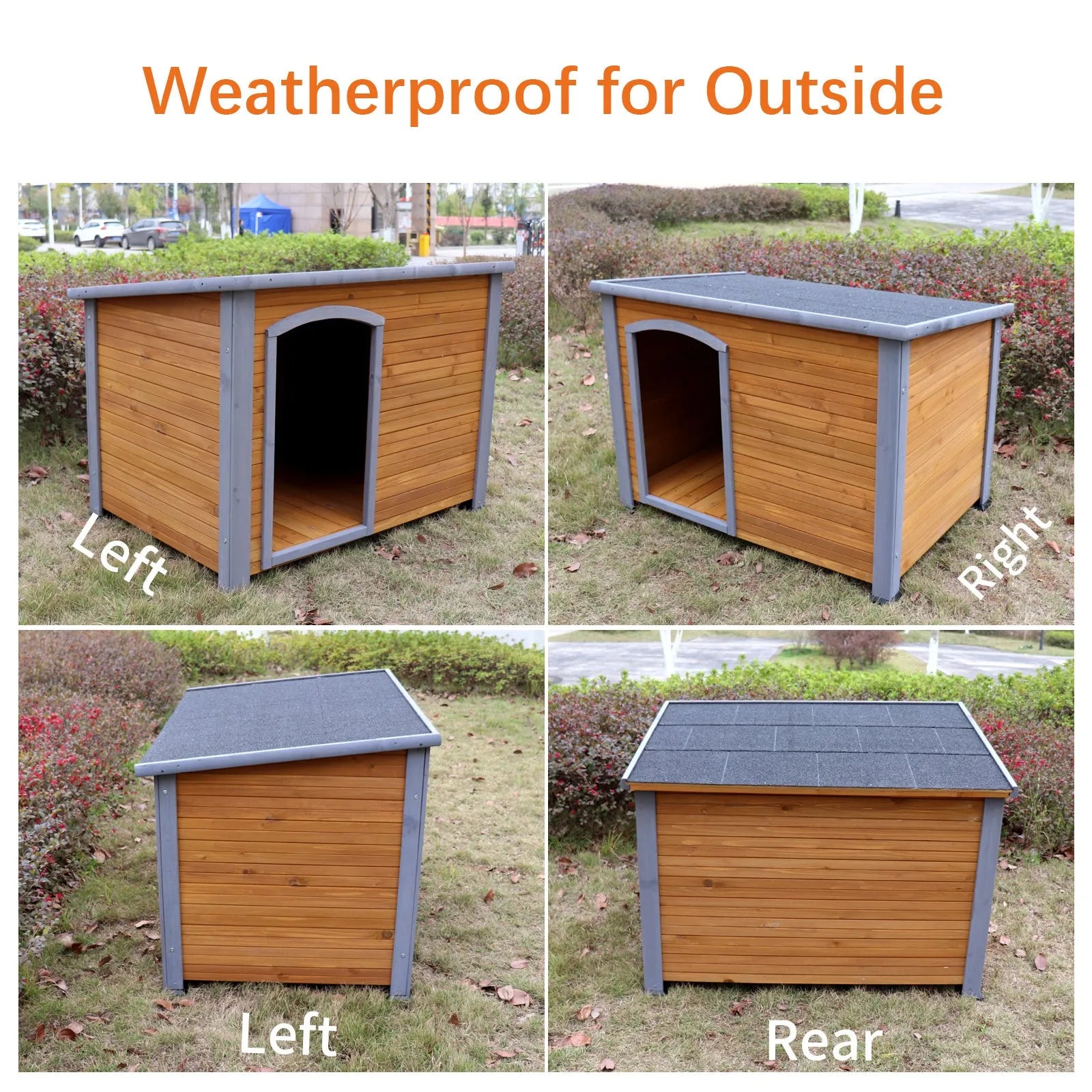 Dog House Outdoor & Indoor Wooden Dog Kennel for Winter with Raised Feet Weatherproof for Large Dogs – view 5