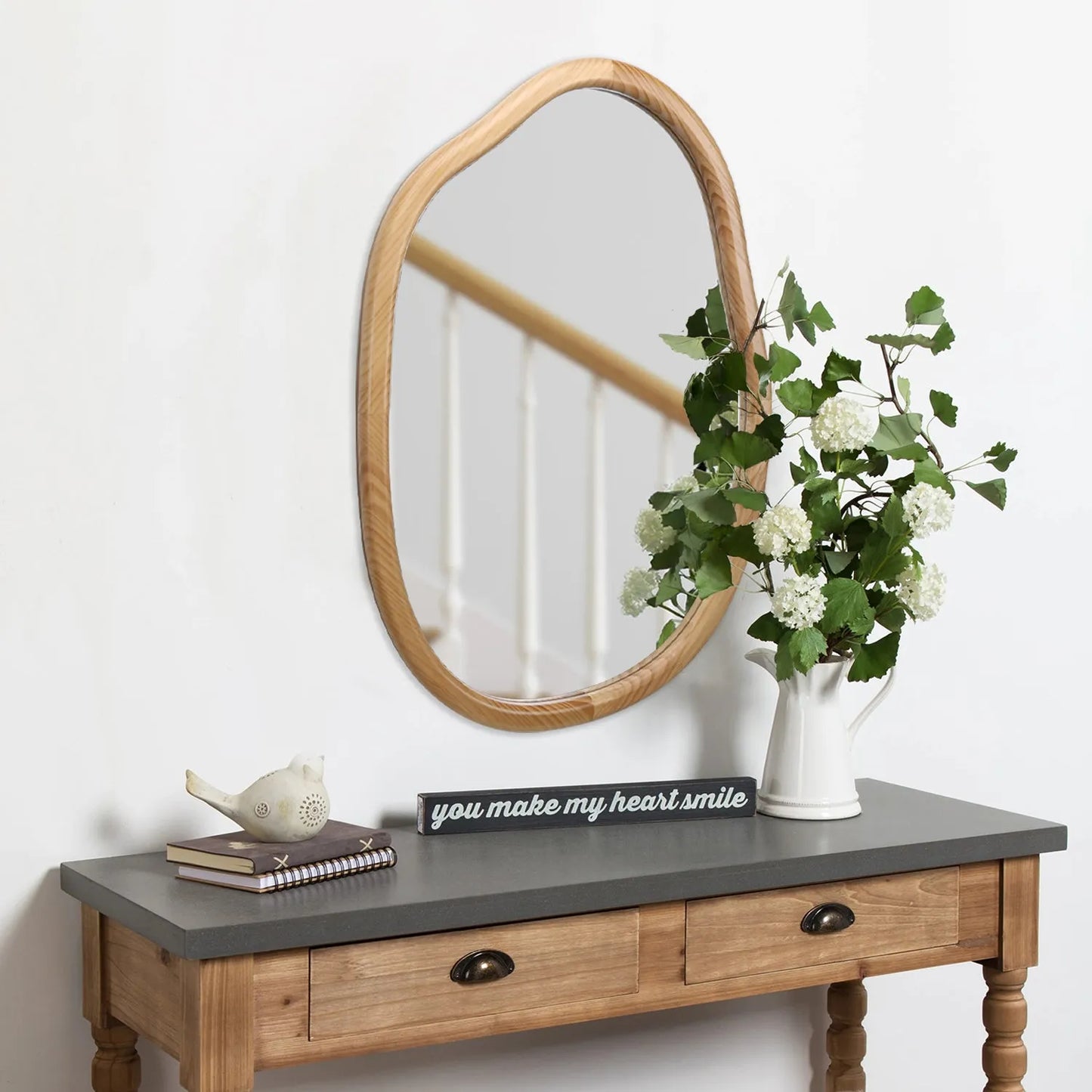 Irregular Wall Mirror Decorative, Asymmetrical Mirror for Wall Decor, Wavy Accent Mirrors for Living Room Bathroom Bedroom Entryway, Abstract – view 5