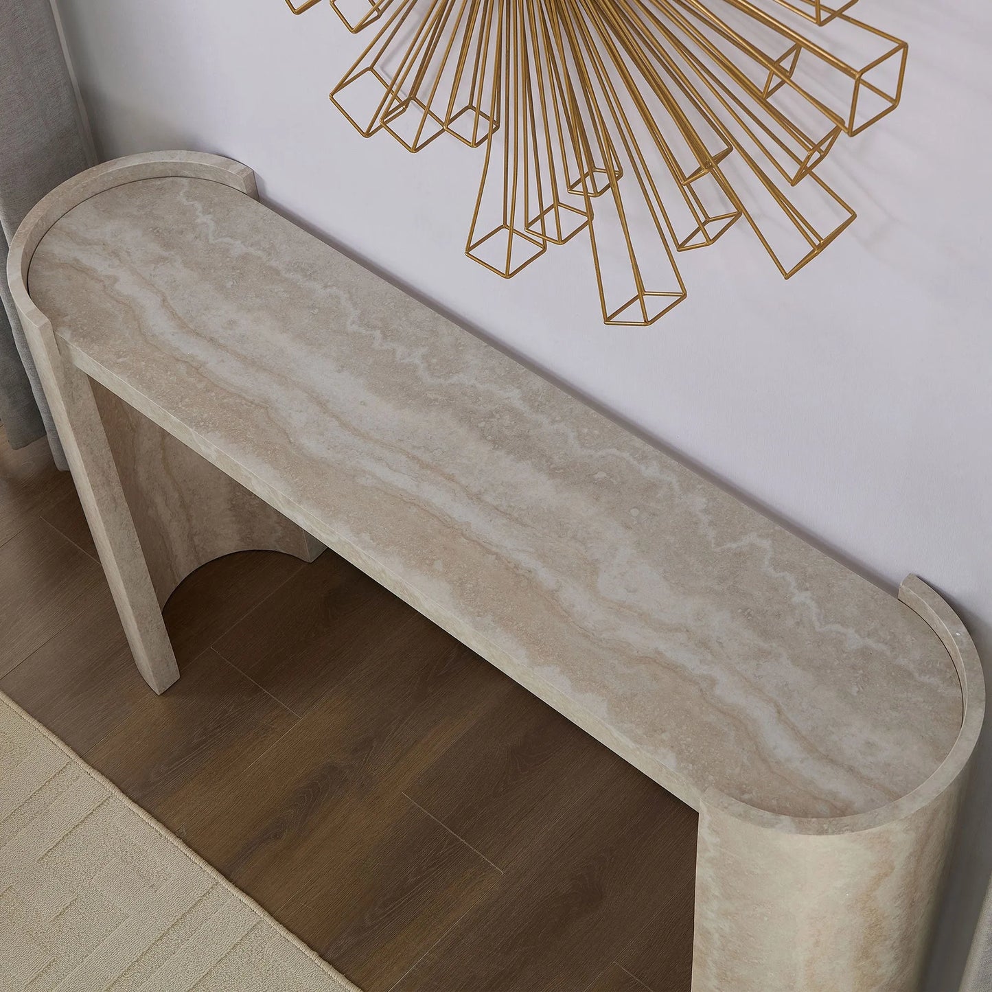 53.15 Inch Faux MARS marble Pattern Entryway Table for Living Room,Narrow Console Table wit, Modern Design MDF Skinny Sofa Table Entrance Table for – view 5