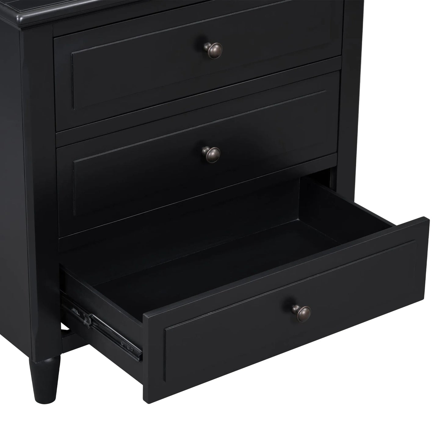 U_STYLE 28''painted Nightstand with 3 Drawers and Smooth Gliding Rails ,Simple Bedside Cabinet with Metal handle, Minimalist Sofa Side Table with – view 5
