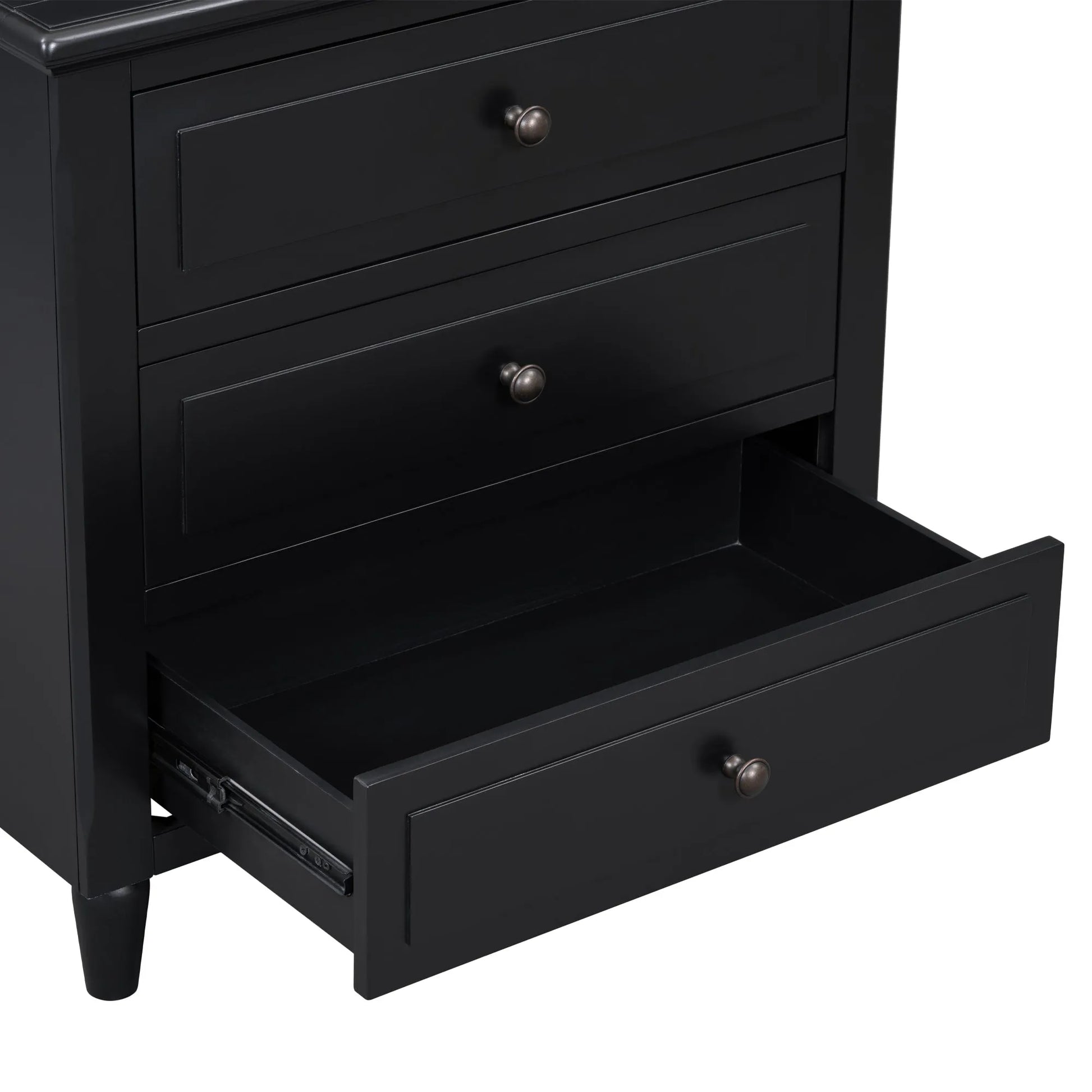 U_STYLE 28''painted Nightstand with 3 Drawers and Smooth Gliding Rails ,Simple Bedside Cabinet with Metal handle, Minimalist Sofa Side Table with – view 5