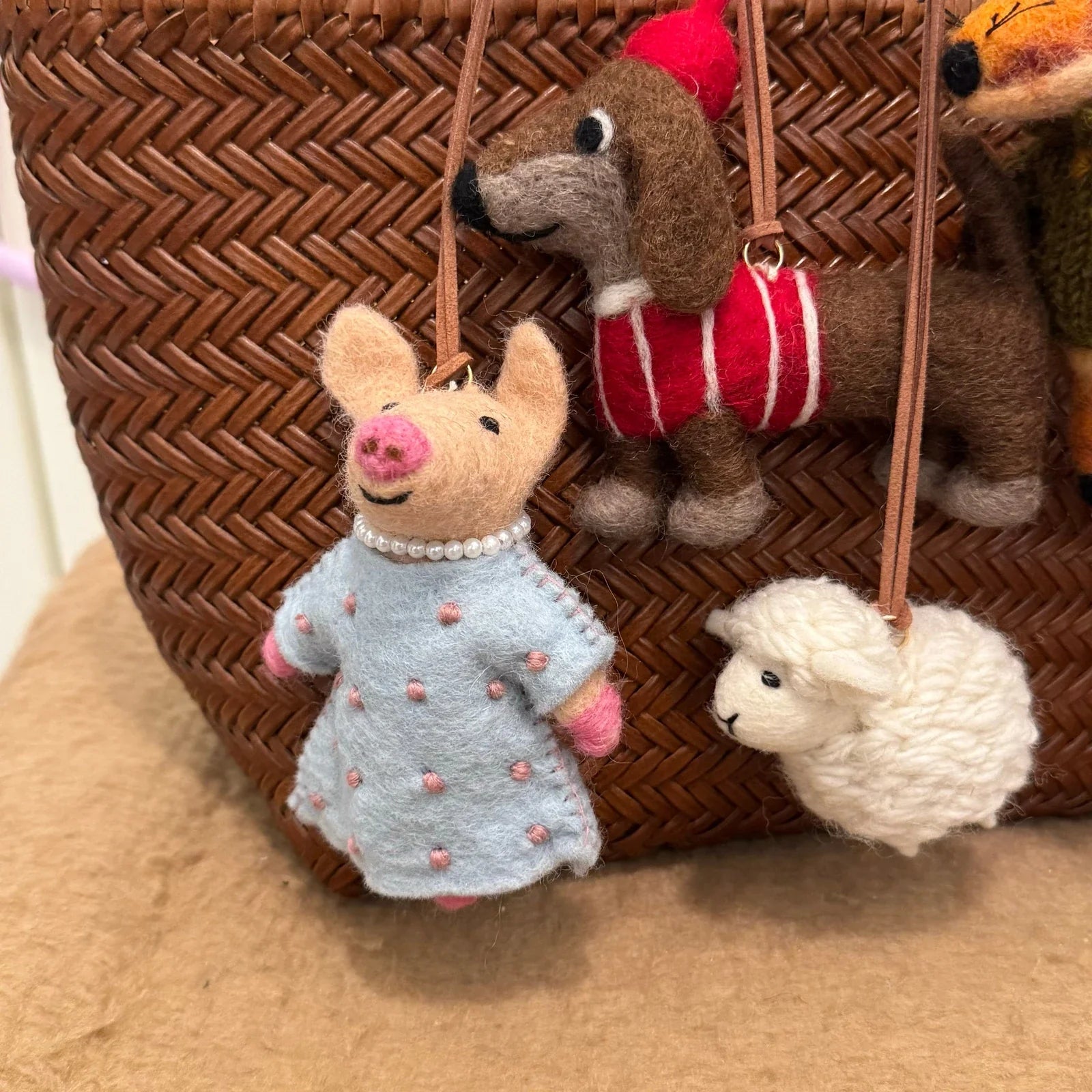 wool felt charm gift display handmade wool felt bag charm