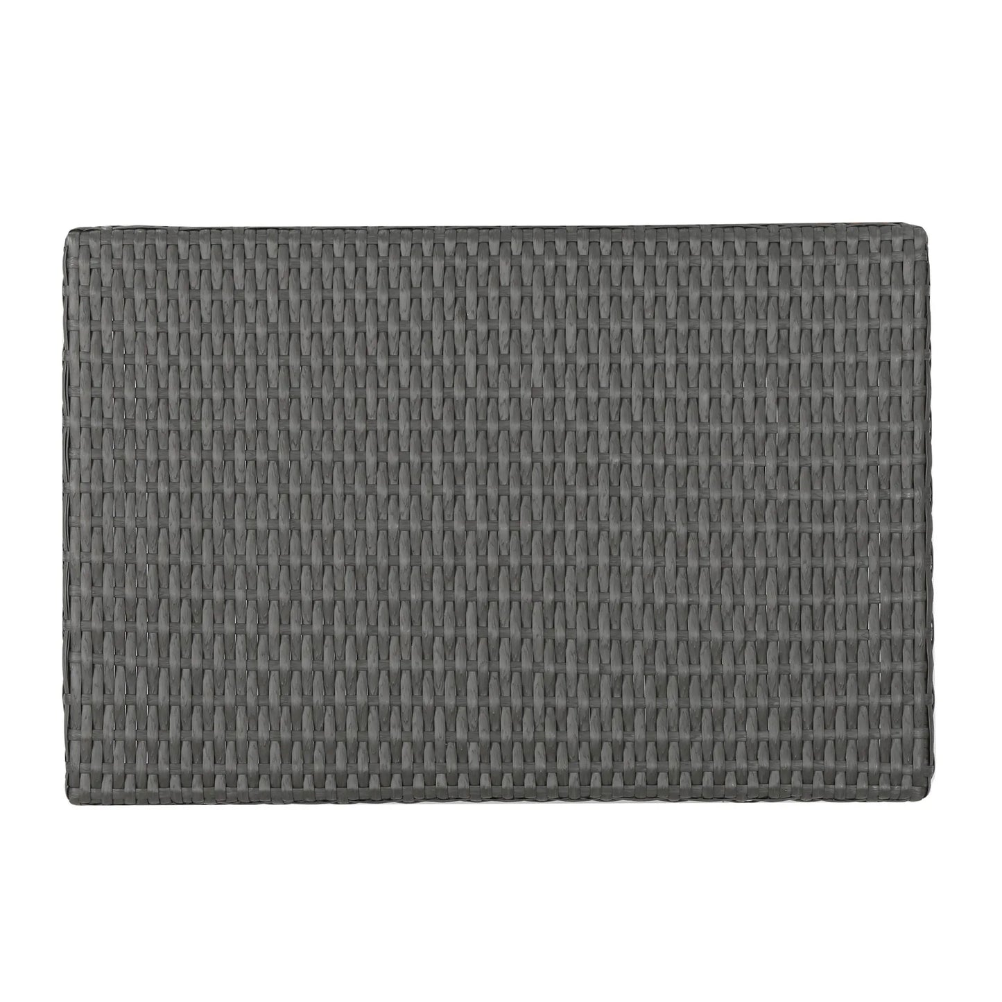 Outdoor Wicker Table with Rectangular Tabletop, Grey – view 6