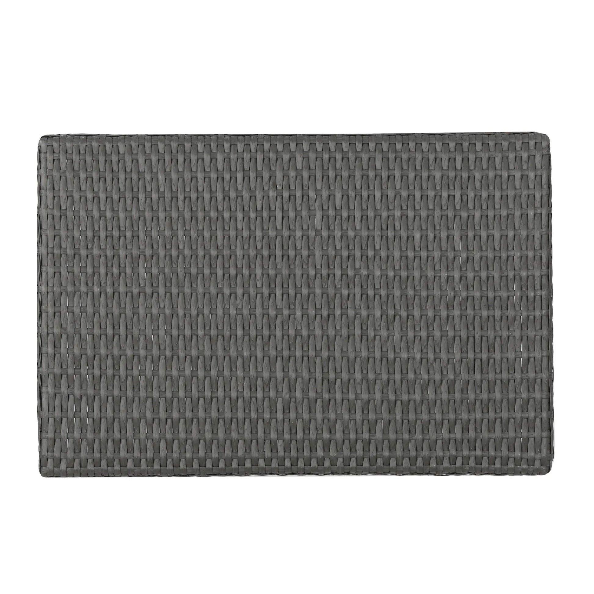 Outdoor Wicker Table with Rectangular Tabletop, Grey – view 6