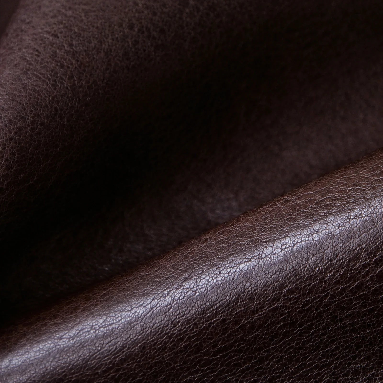 Close-up of Coffee Brown top-grain leather texture