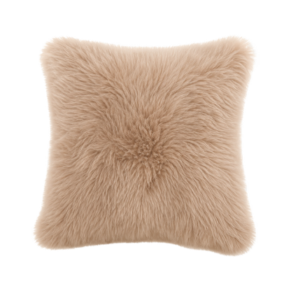 Rose Taupe genuine Australian wool pillow on transparent background