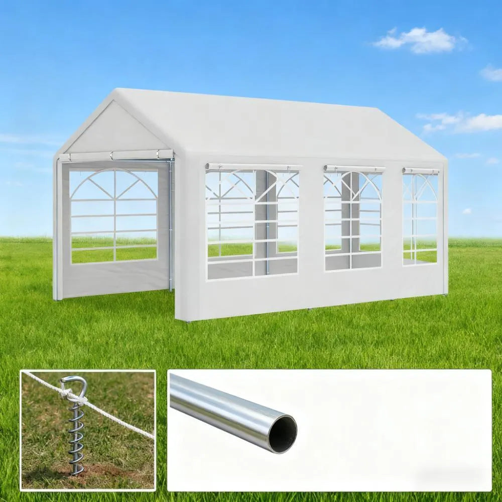 White Party Tent 10' x 20' Heavy Duty Party Tent Large Canopy Tent, Sun Shade Shelter for Parties, Wedding, Outdoor Events, BBQ – view 6