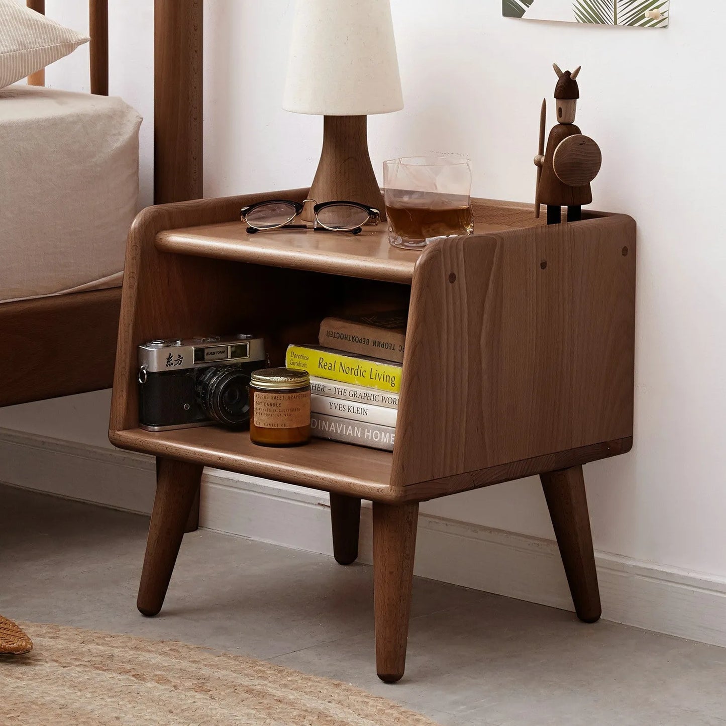 Pure Solid Wood Bedside Cabinet Modern Simple Nightstands European Beech Solid Beech Storage Cabinet Natural – view 6