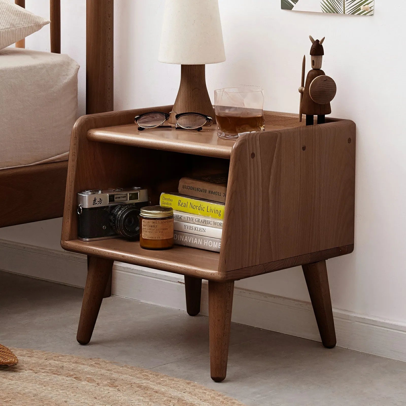 Pure Solid Wood Bedside Cabinet Modern Simple Nightstands European Beech Solid Beech Storage Cabinet Natural – view 6
