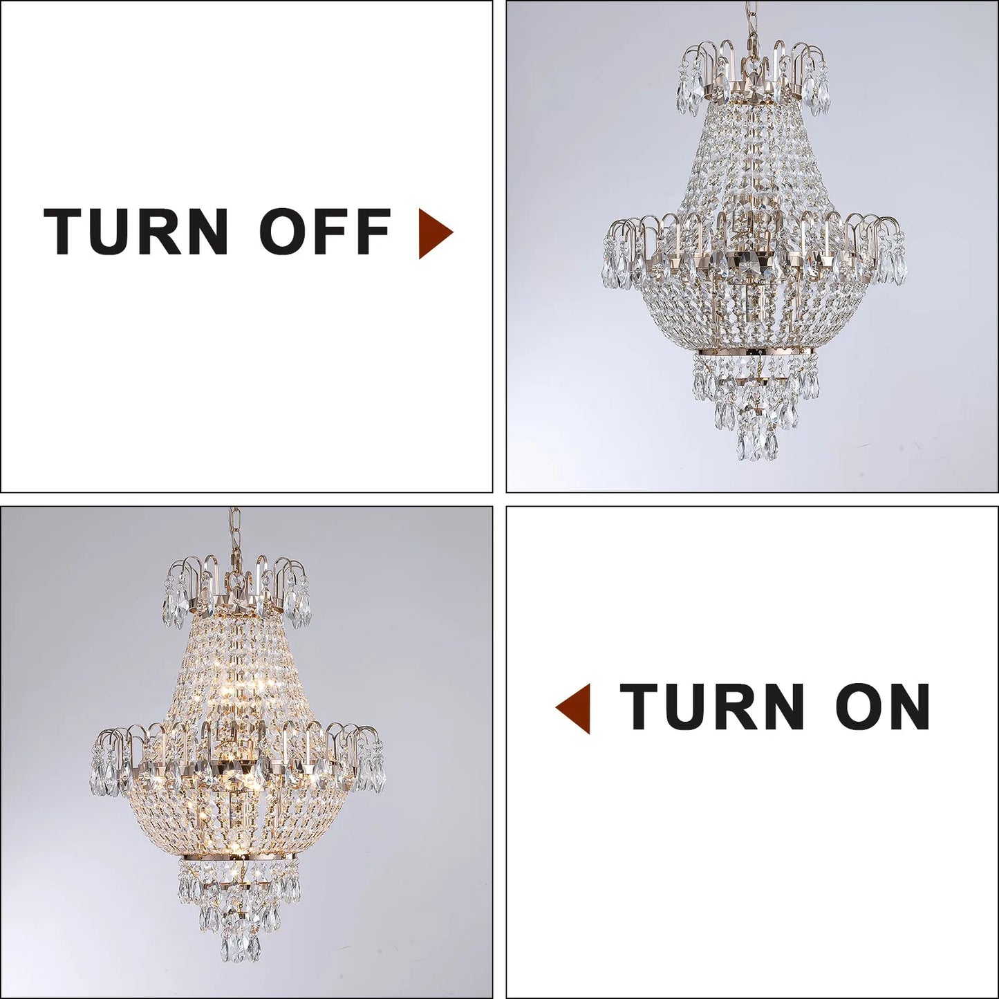 Gold Crystal Chandeliers,Large Contemporary Luxury Ceiling Lighting for Living Room Dining Room Bedroom Hallway – view 6