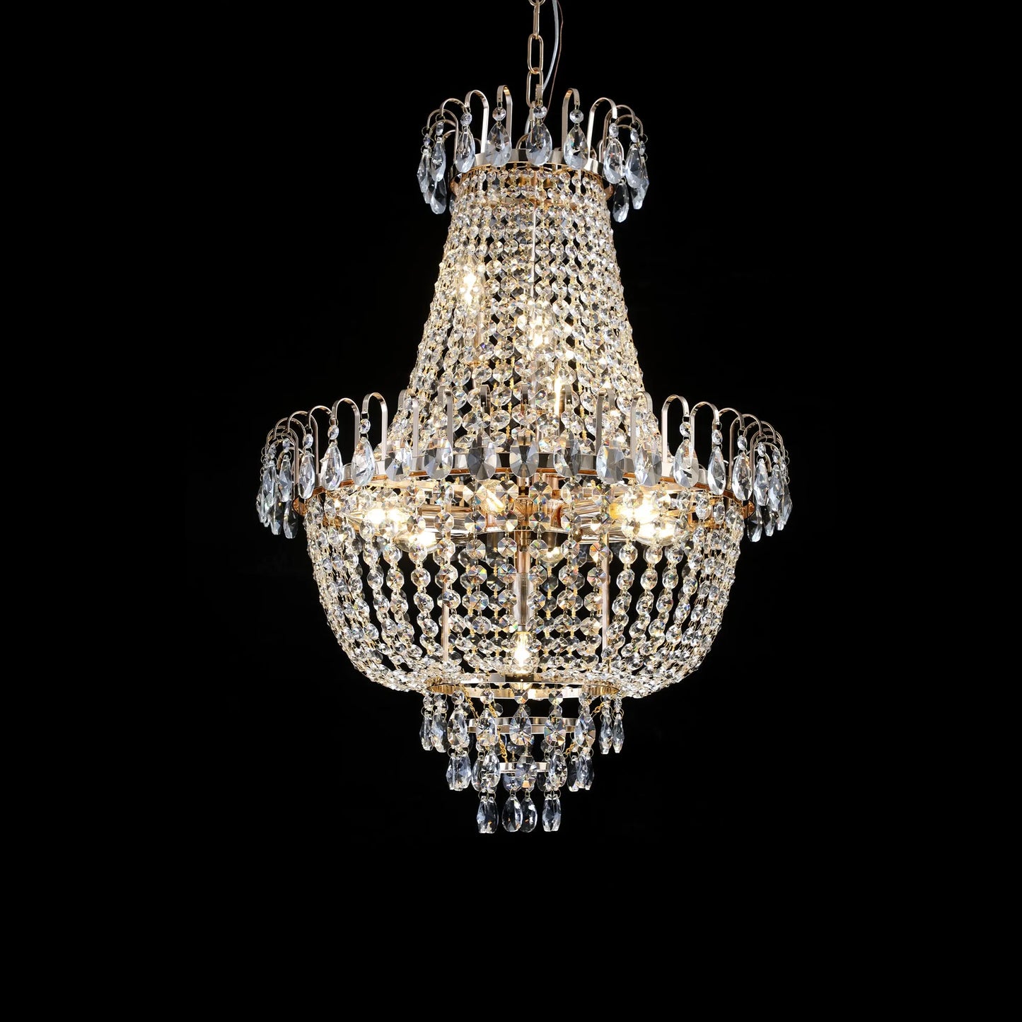 Gold Crystal Chandeliers,Large Contemporary Luxury Ceiling Lighting for Living Room Dining Room Bedroom Hallway (Without Bulb) – view 6