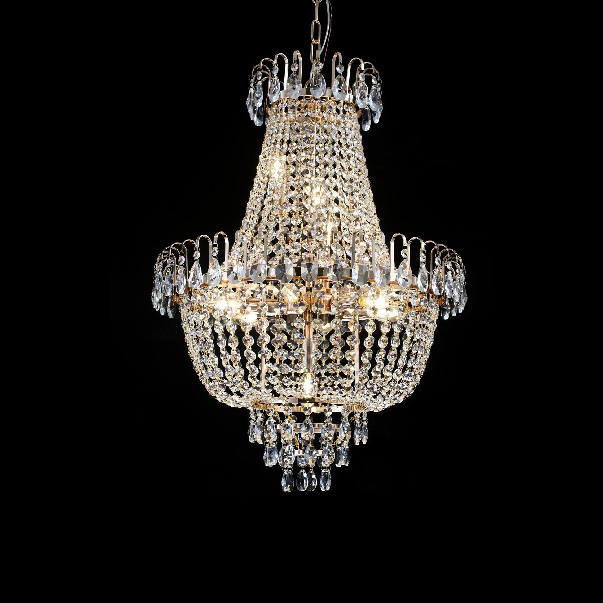 Gold Crystal Chandeliers,Large Contemporary Luxury Ceiling Lighting for Living Room Dining Room Bedroom Hallway (Without Bulb) – view 6