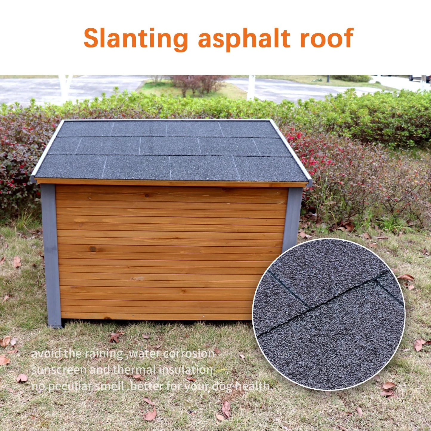 Dog House Outdoor & Indoor Wooden Dog Kennel for Winter with Raised Feet Weatherproof for Large Dogs – view 6