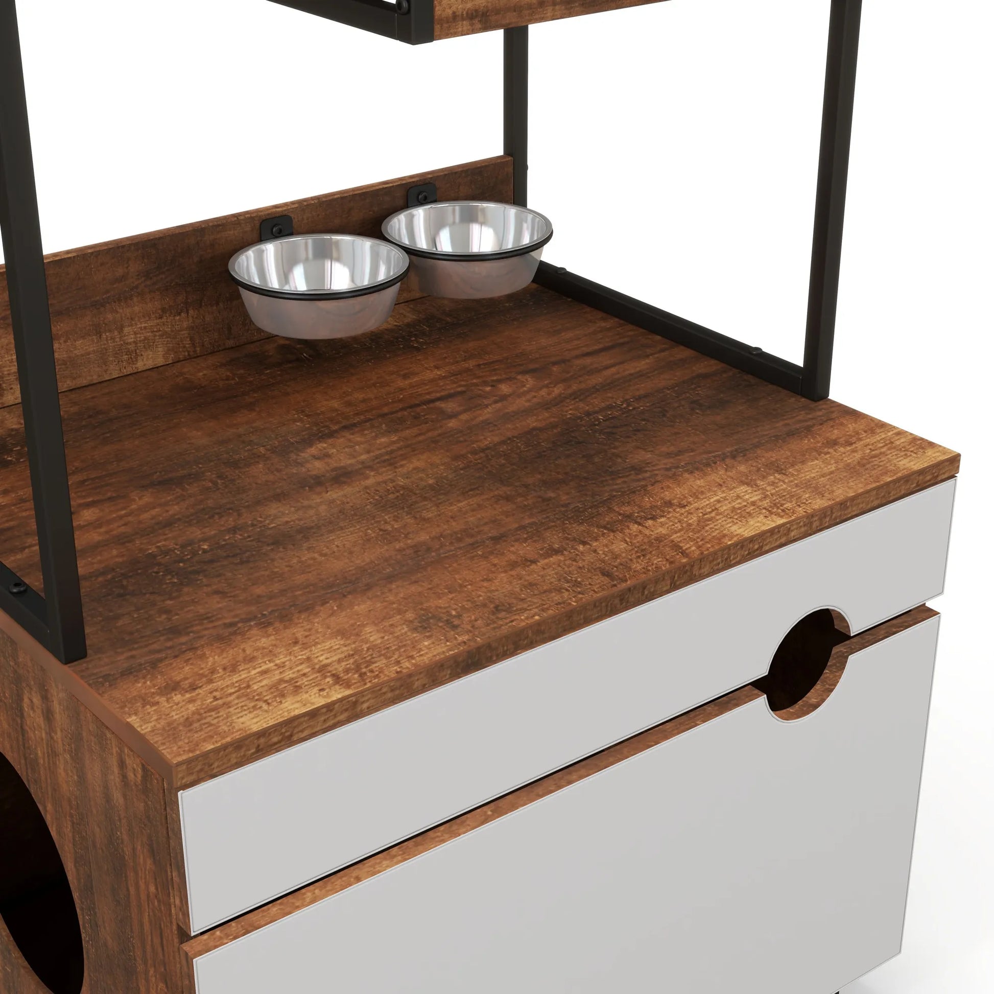 Cat Litter Box Enclosures with Cat Tree Tower, Cat Furniture ,Cat Cabinet – view 6