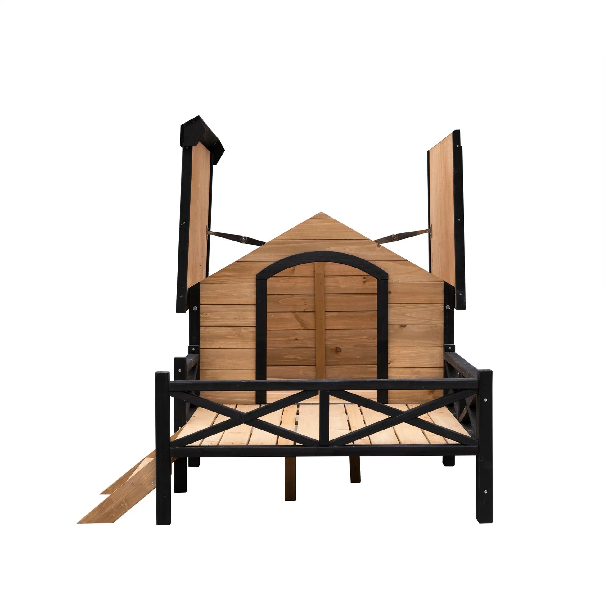 Outdoor Large Wooden Cabin House Style Wooden Dog Kennel with Porch – view 6
