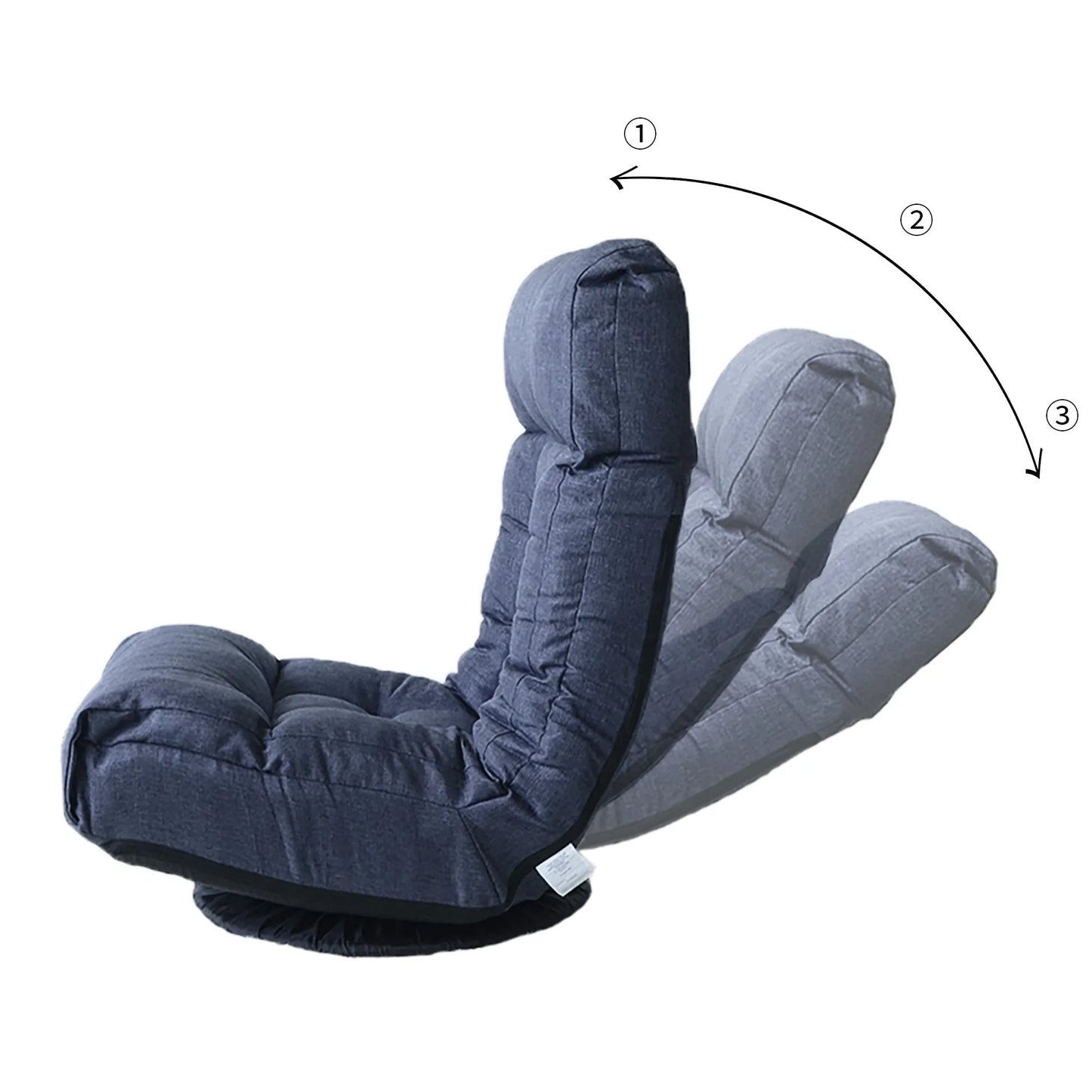 Navy Adjustable Japanese Reclining Floor Chair Sofa with Metal Frame for Living Room & Balcony – view 6