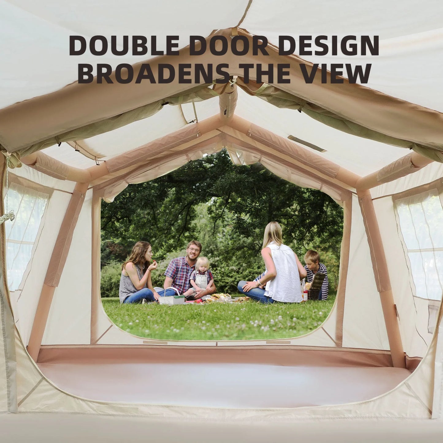 8 m ² Inflatable Tents for Camping, Blow Up Tent with Hand Pump, Easy Setup InflatableTent 4 Season Tent, Waterproof Oxford Air Glamping Tents for – view 6