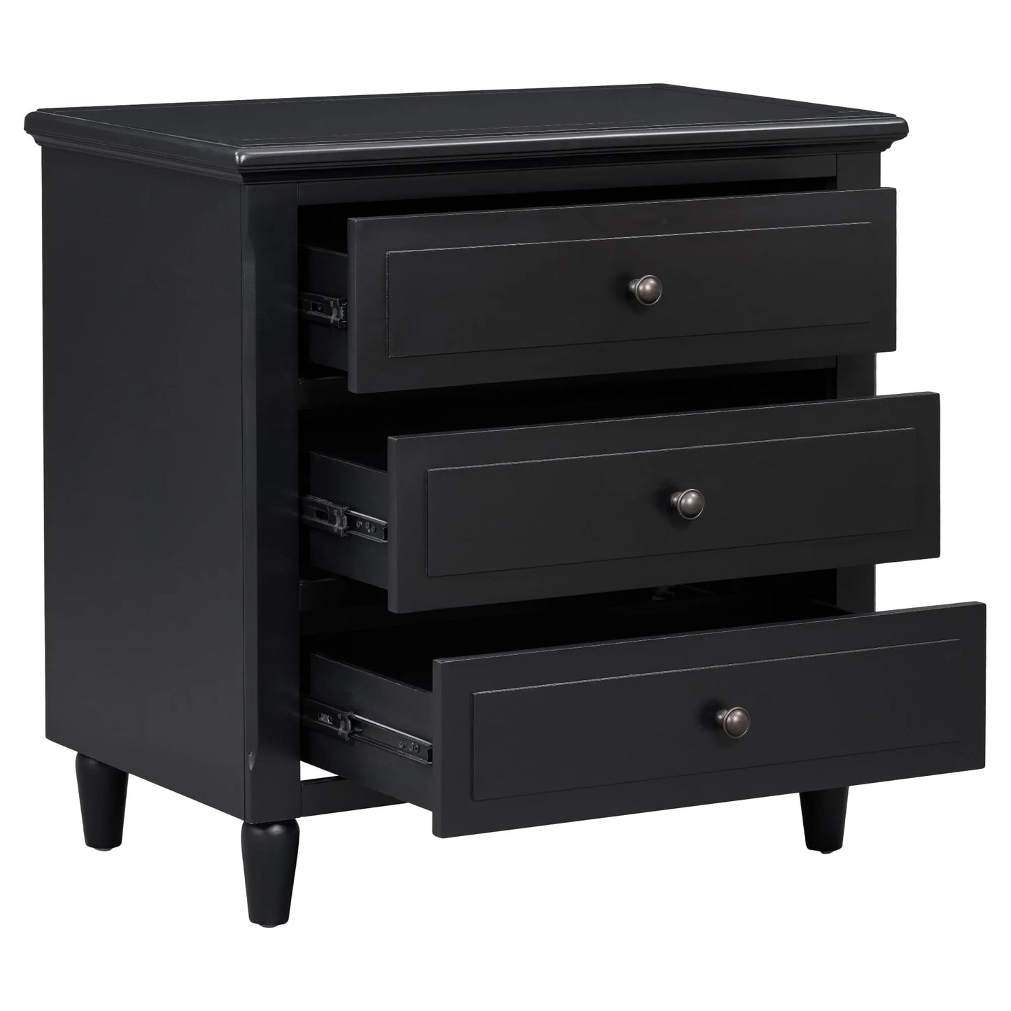 U_STYLE 28''painted Nightstand with 3 Drawers and Smooth Gliding Rails ,Simple Bedside Cabinet with Metal handle, Minimalist Sofa Side Table with – view 6