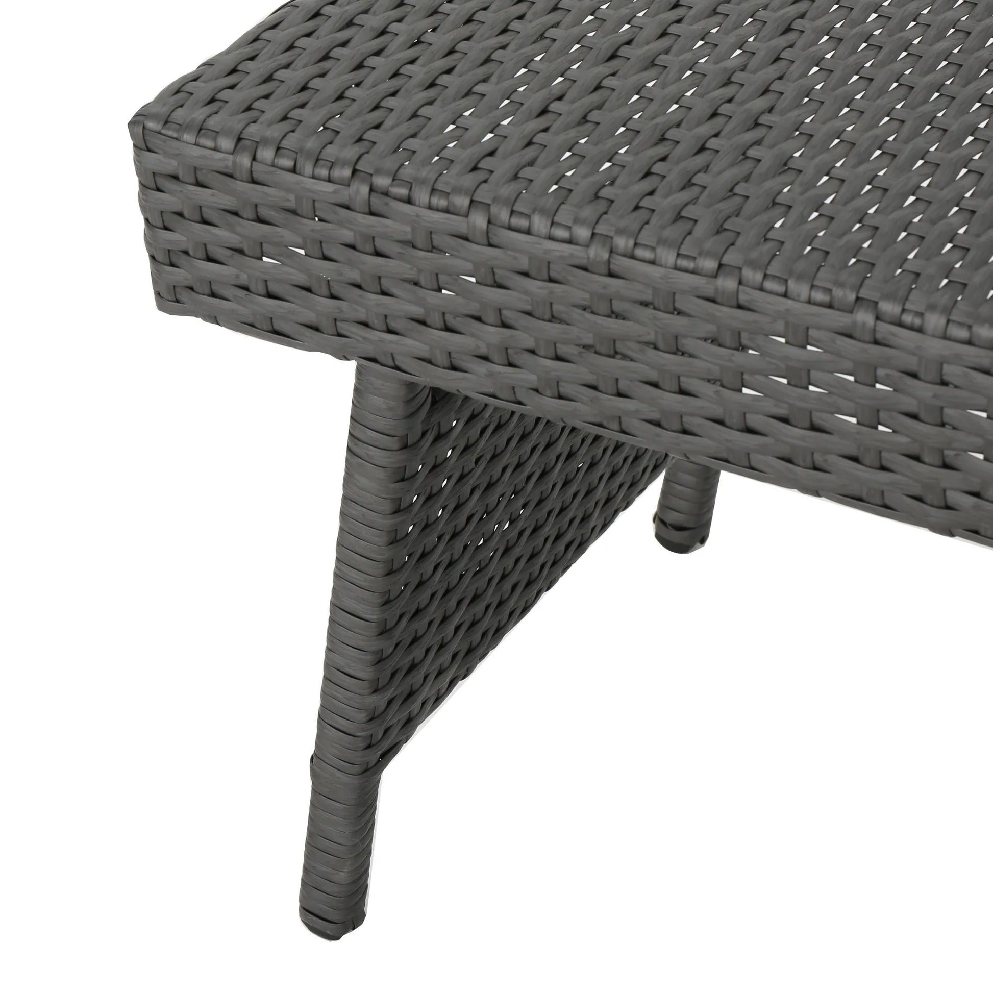 Outdoor Wicker Table with Rectangular Tabletop, Grey – view 7