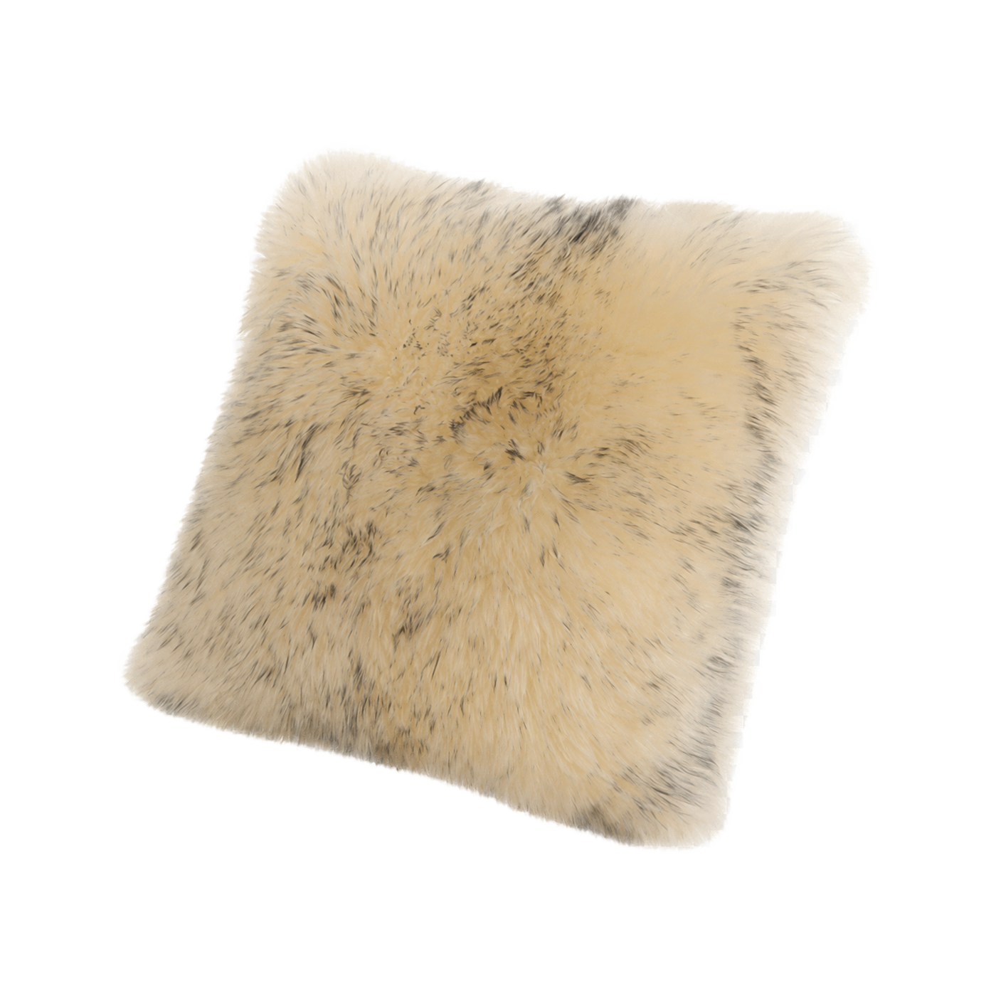 White with Gray Tips genuine Australian wool pillow on transparent background