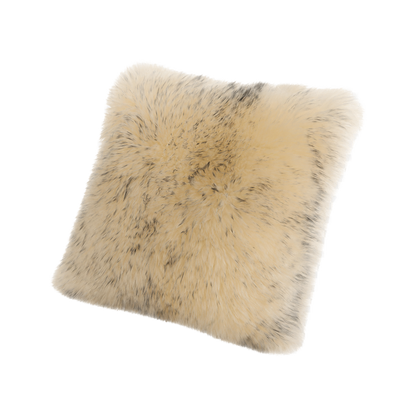 White with Gray Tips genuine Australian wool pillow on transparent background