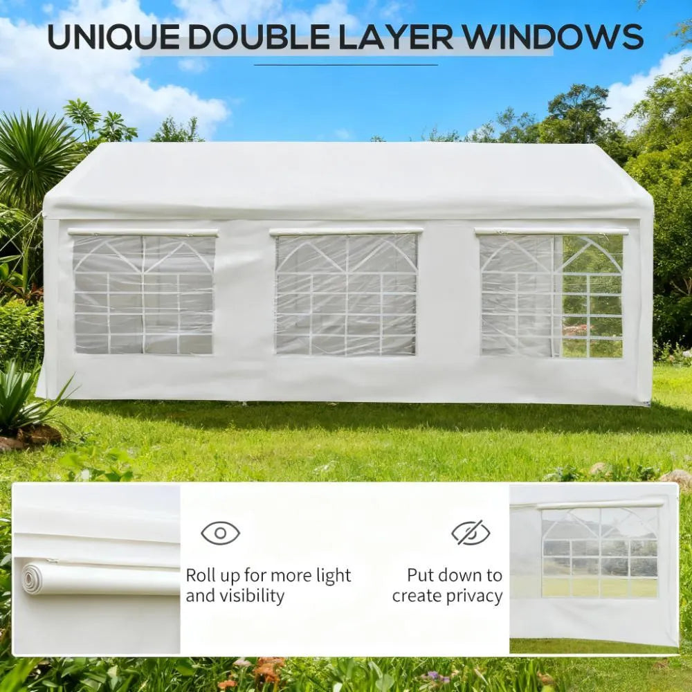 White Party Tent 10' x 20' Heavy Duty Party Tent Large Canopy Tent, Sun Shade Shelter for Parties, Wedding, Outdoor Events, BBQ – view 7