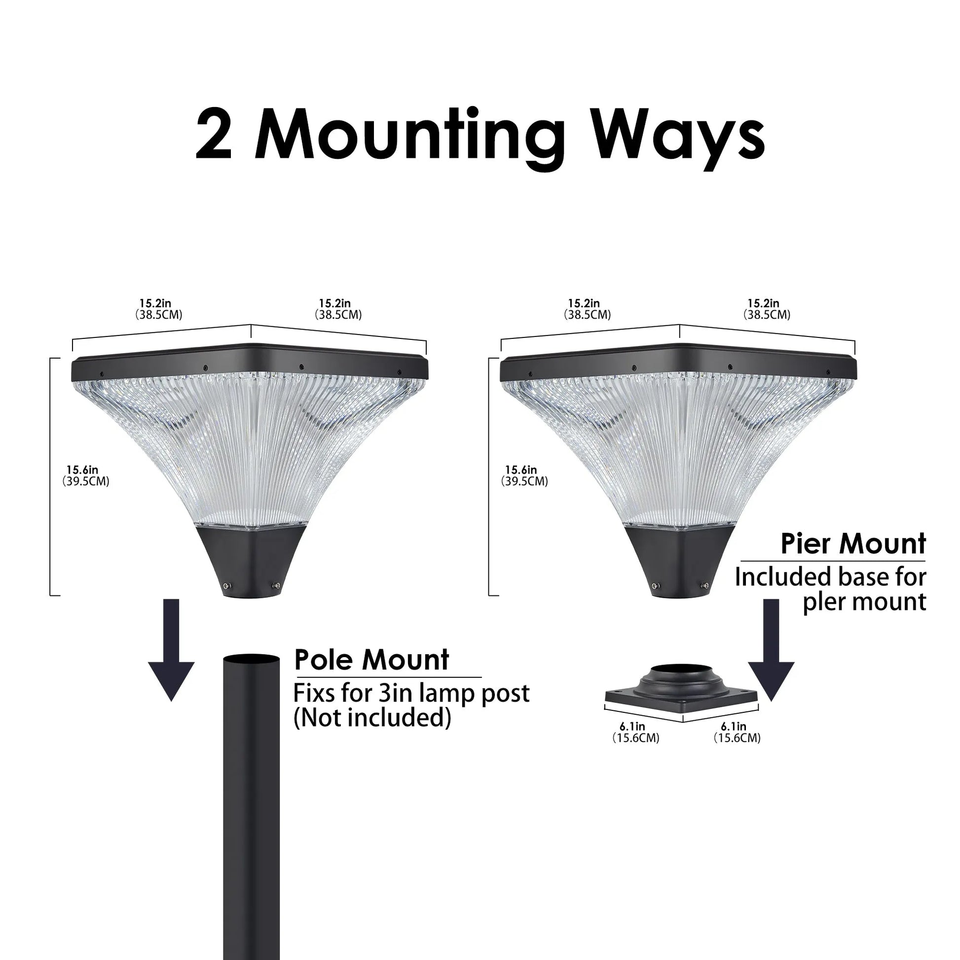 15' Black Outdoor Post Light - LED with Remote Control, Dimmable, Timer Function, Weatherproof for Yard, Garden, Pathway (1-Pack) – view 7