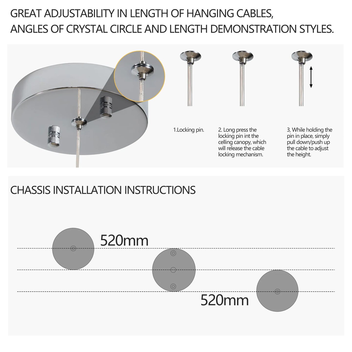 36-inch Modern Wave LED Crystal Chandelier - Adjustable Color Temperature 3000K/4000K/6000K - Adjustable Height - Elegant Chandelier for Living Room – view 7