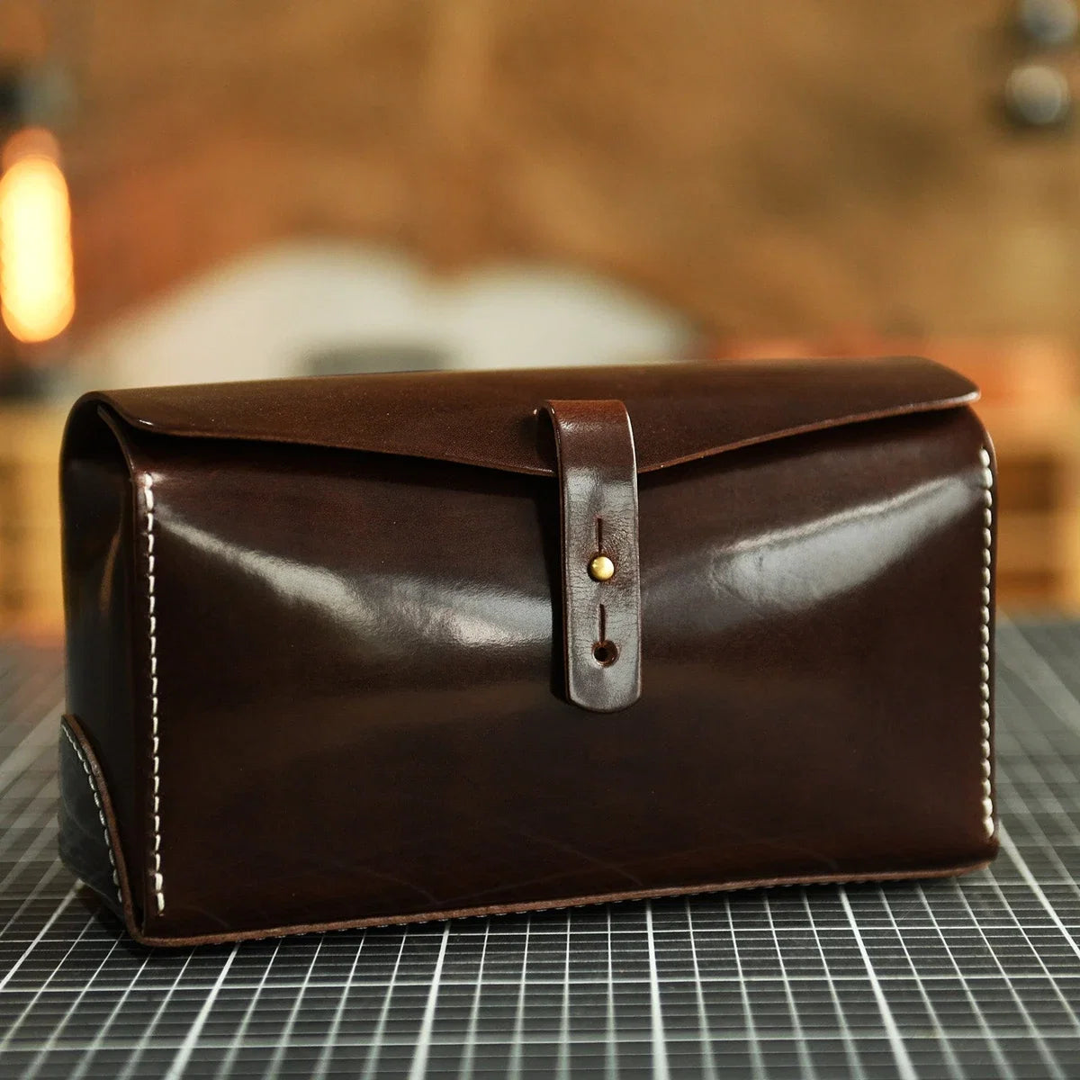 Dark Coffee vegetable-tanned cowhide travel case