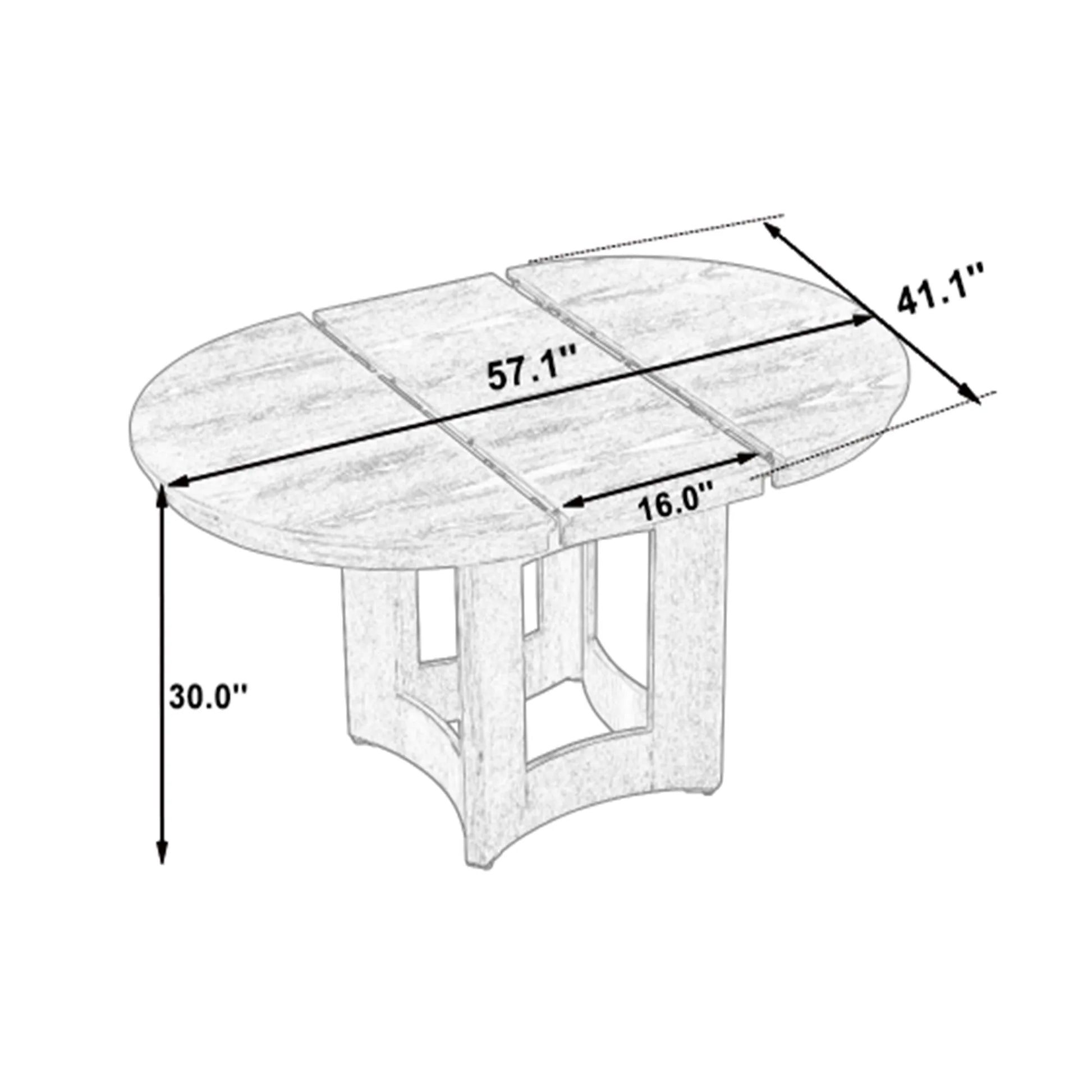 Farmhouse Extendable Round Dining Table with 16inch Removable Leaf for Small Places, Natural – view 8