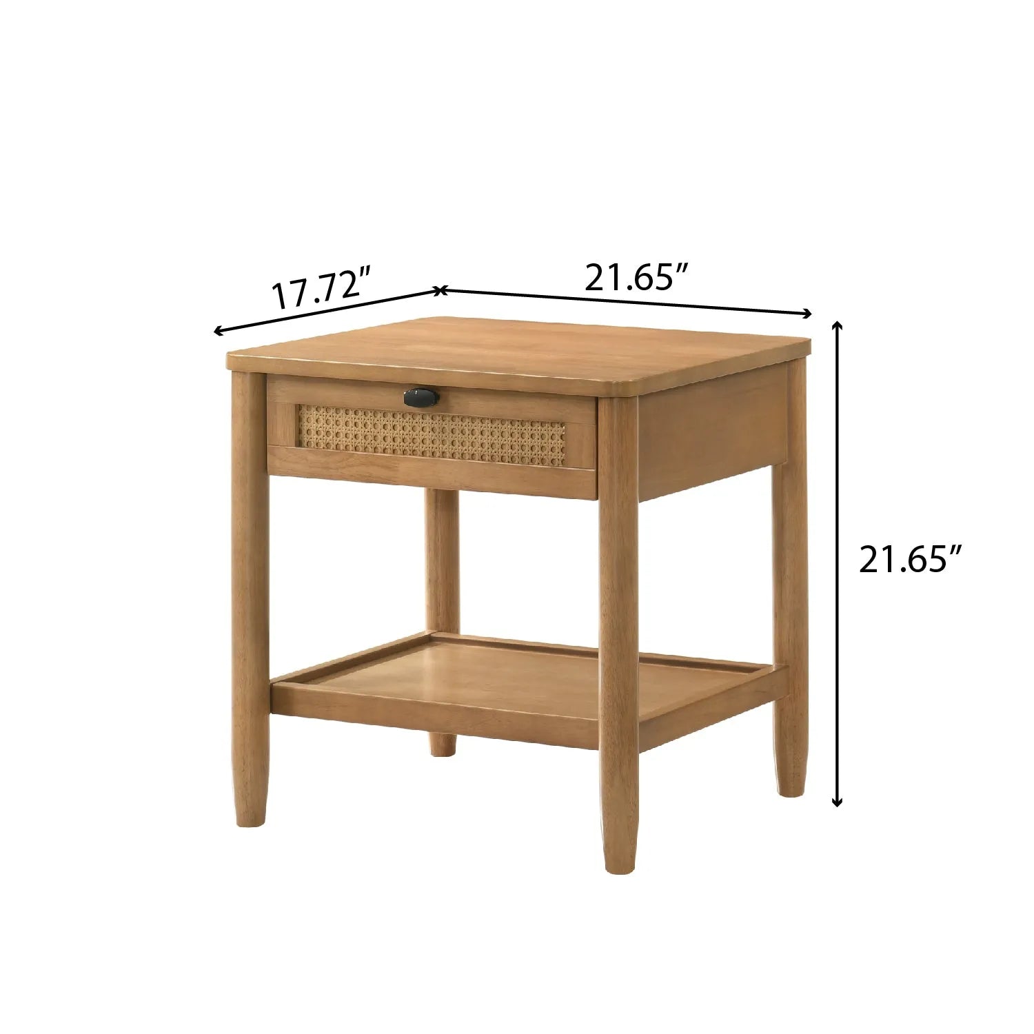 Vichy 2-Piece Rubberwood Bedroom Set, Platform Bed with Nightstand, Queen – view 8