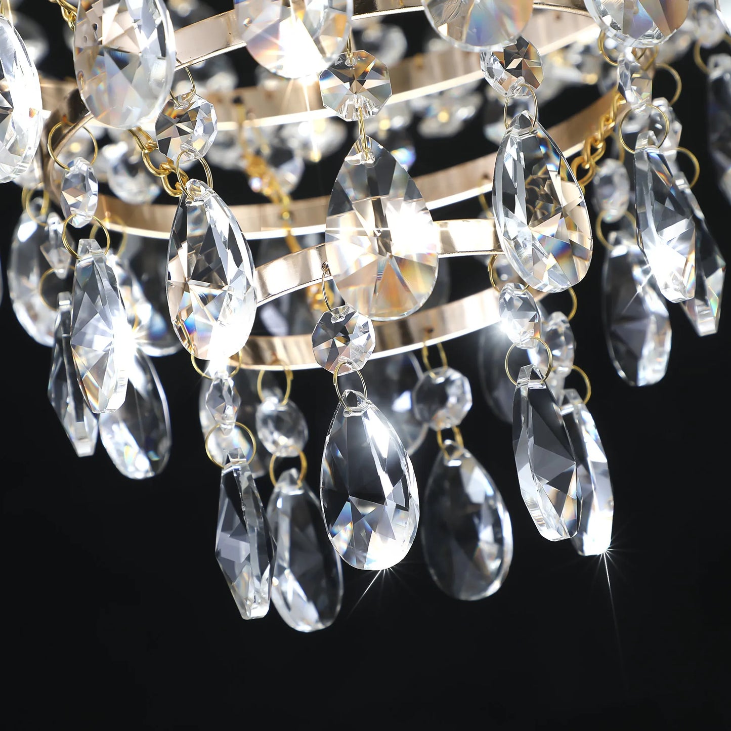 Gold Crystal Chandeliers,Large Contemporary Luxury Ceiling Lighting for Living Room Dining Room Bedroom Hallway (Without Bulb) – view 8