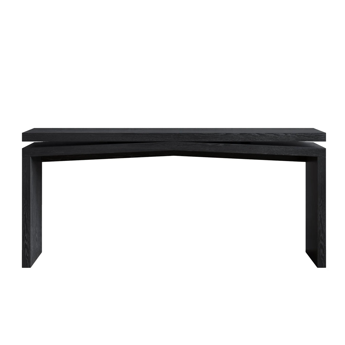 65-Inch Rustic Solid Wood Veneer Console Table, Long Farmhouse Entryway Sofa Table for Living Room, Hallway, Behind Couch, Apartment, Black – view 8