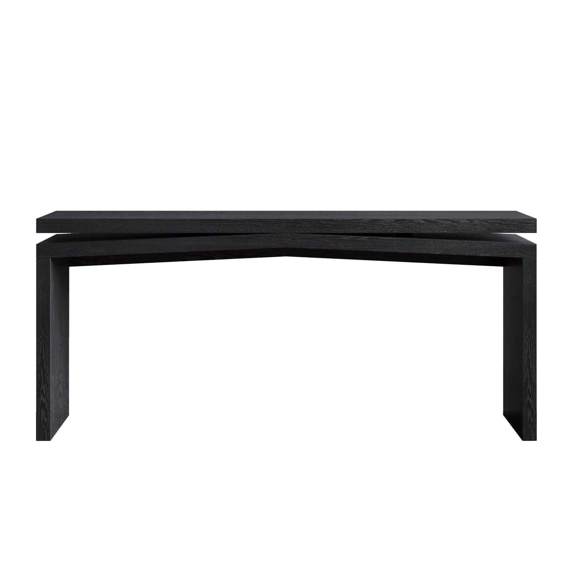 65-Inch Rustic Solid Wood Veneer Console Table, Long Farmhouse Entryway Sofa Table for Living Room, Hallway, Behind Couch, Apartment, Black – view 8