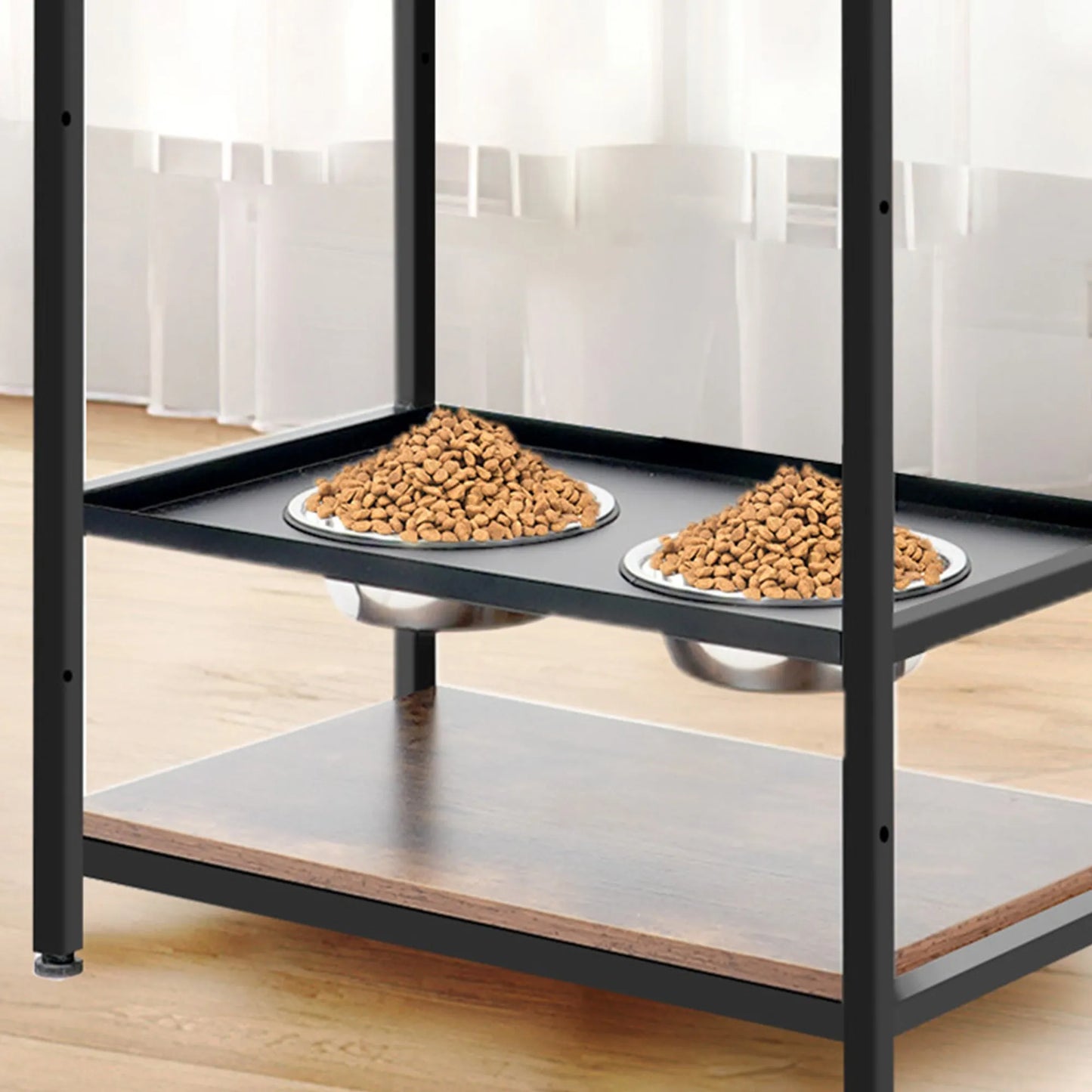 dog feeding station,3 Height Adjustable Raised Dog Bowls, Dog Feeder Station for Large Medium Dogs Cats, Dog Storage with shelves. – view 8