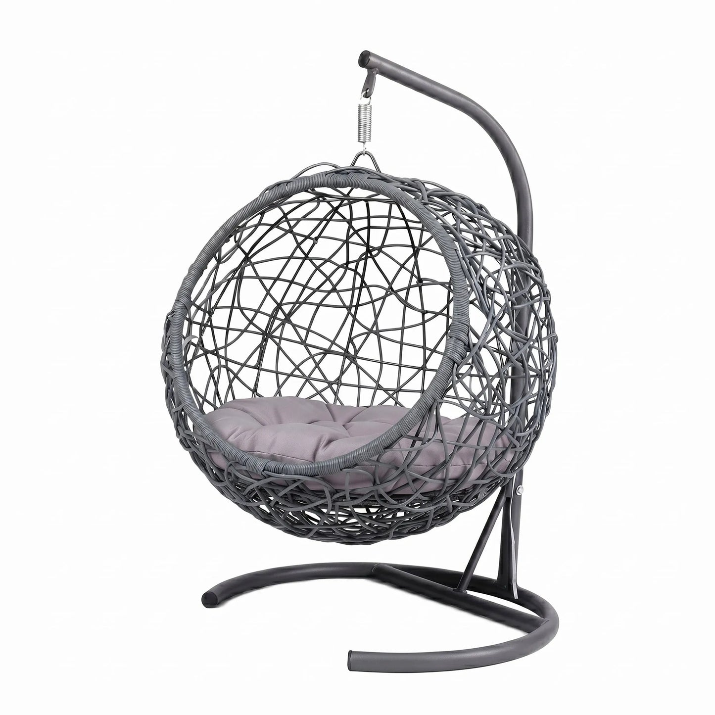 Cat Swing Bed with Stand & Cushion, Cat Egg Chair with Rattan Wicker Appearance, Indoor Hanging Swinging Cat Bed for Cats, Small Dogs, and Small – view 8