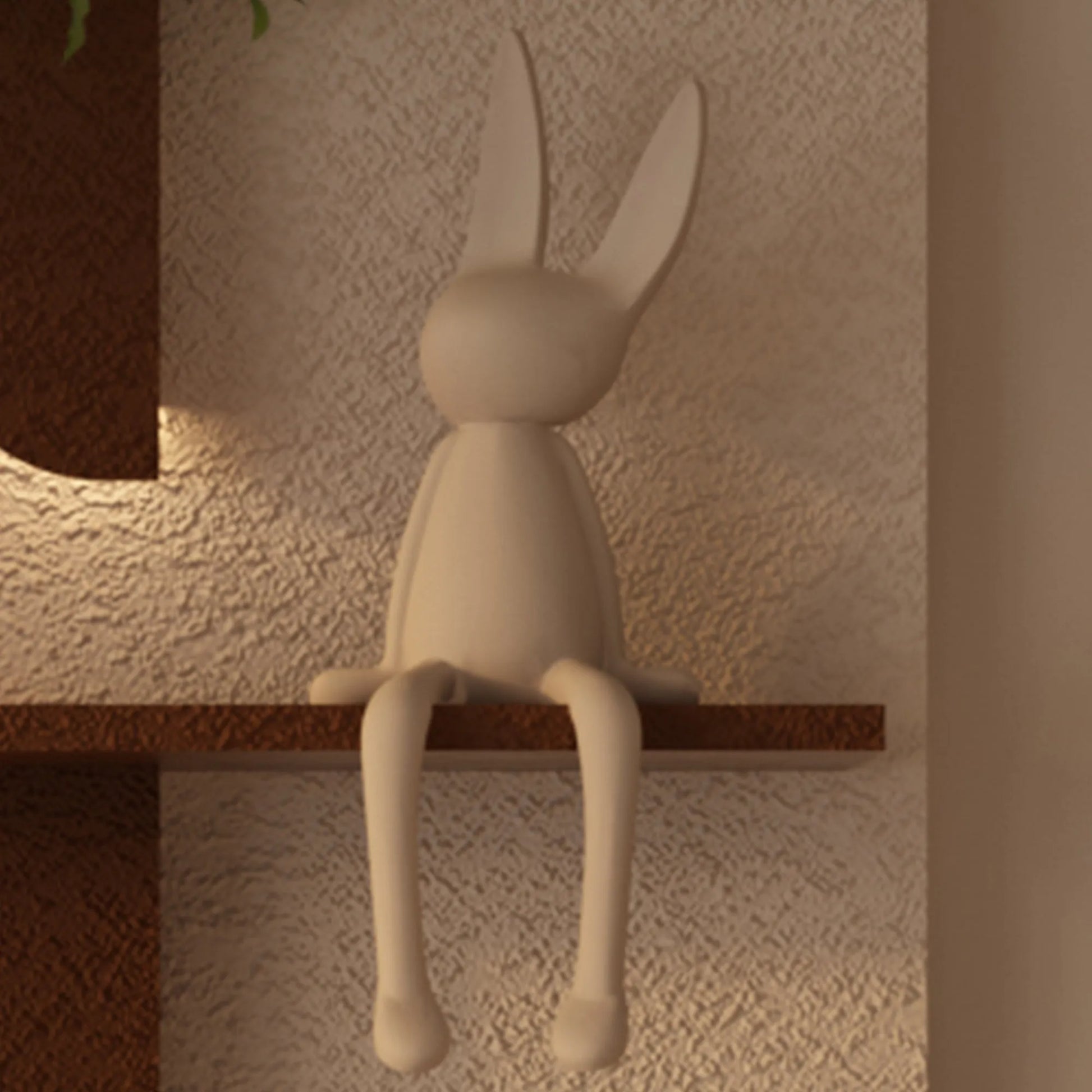 Adjustable LED Sandstone Wall Decor with Simulated Green Plants - 3D Art Sculpture, Glass Vase & Rabbit Statue, Remote Control – view 8